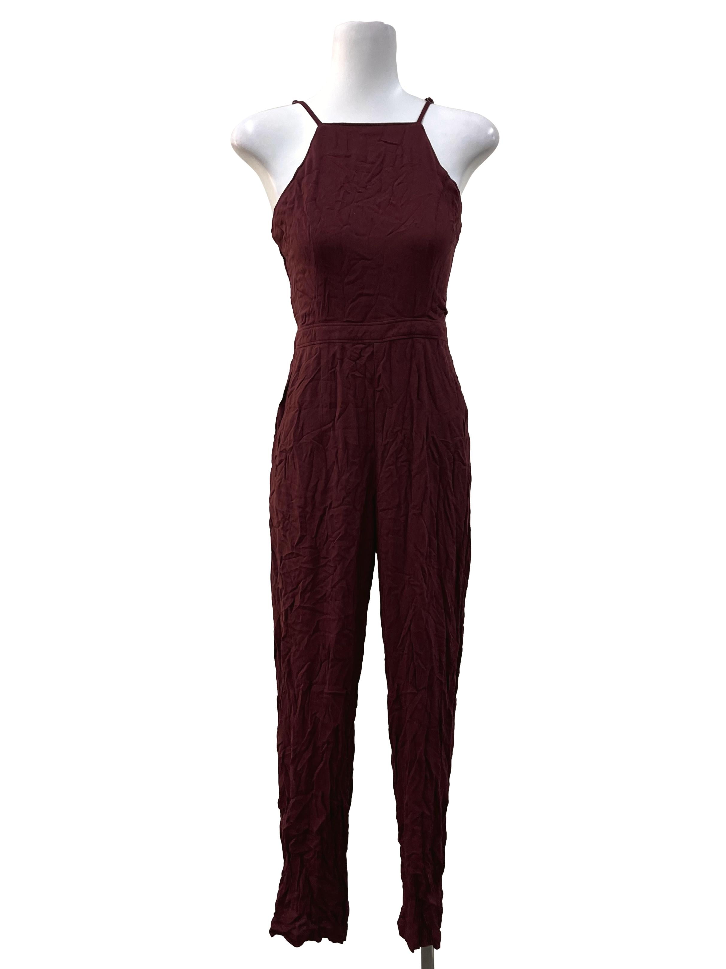 Red Halter Neck Jumpsuit