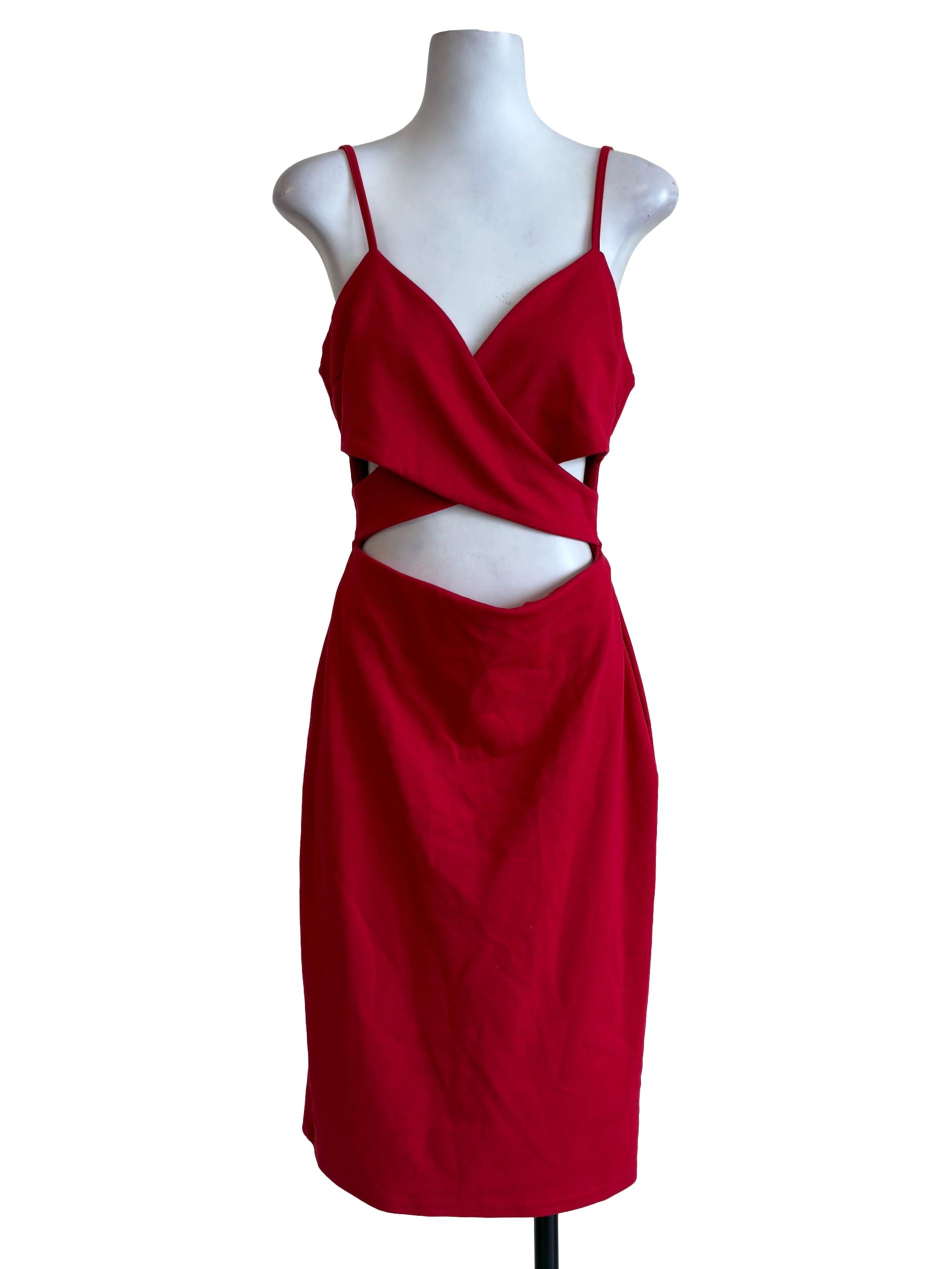 Candy Red Cut Out Dress