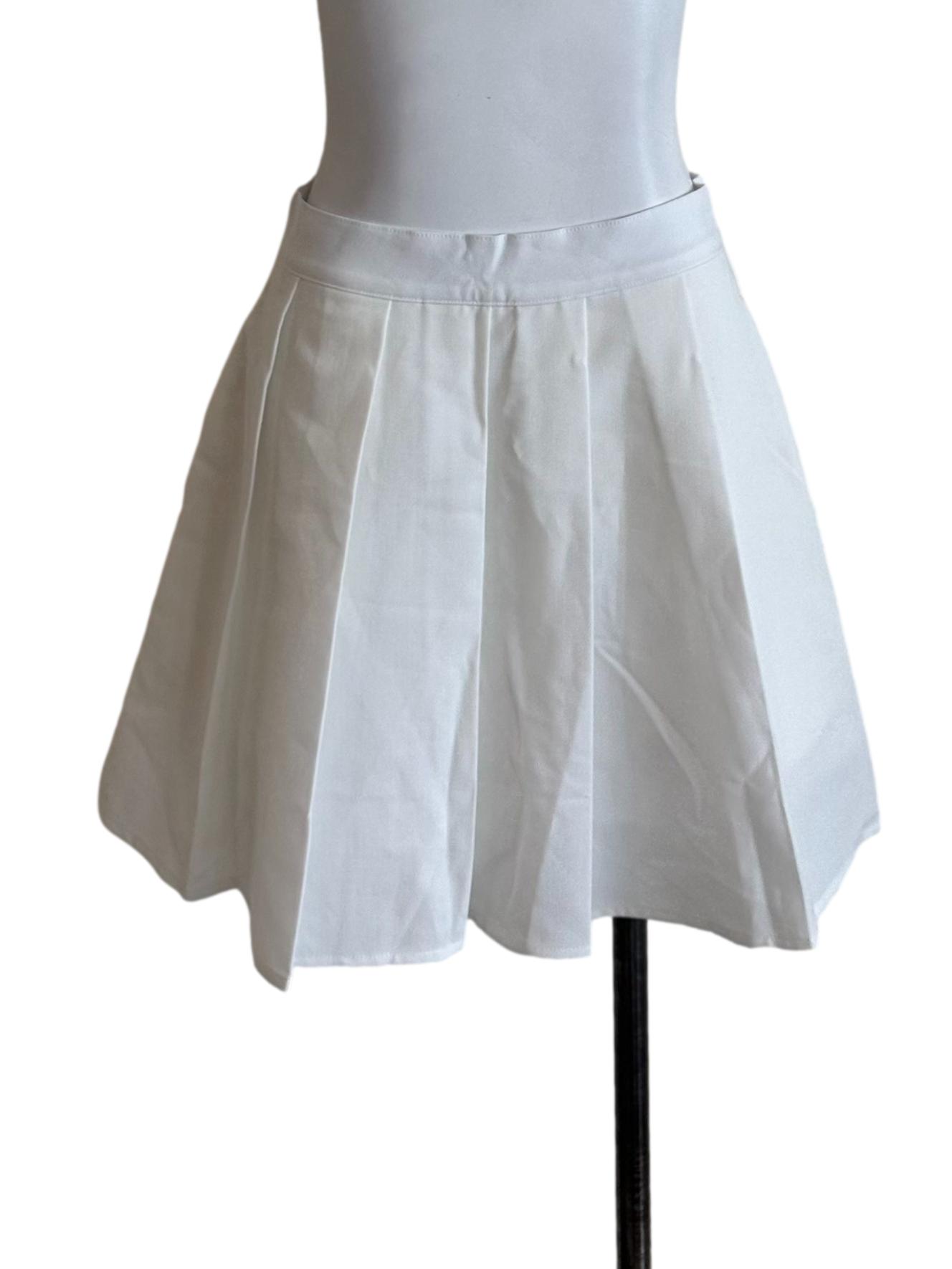 Ivory White Box Pleated Skorts