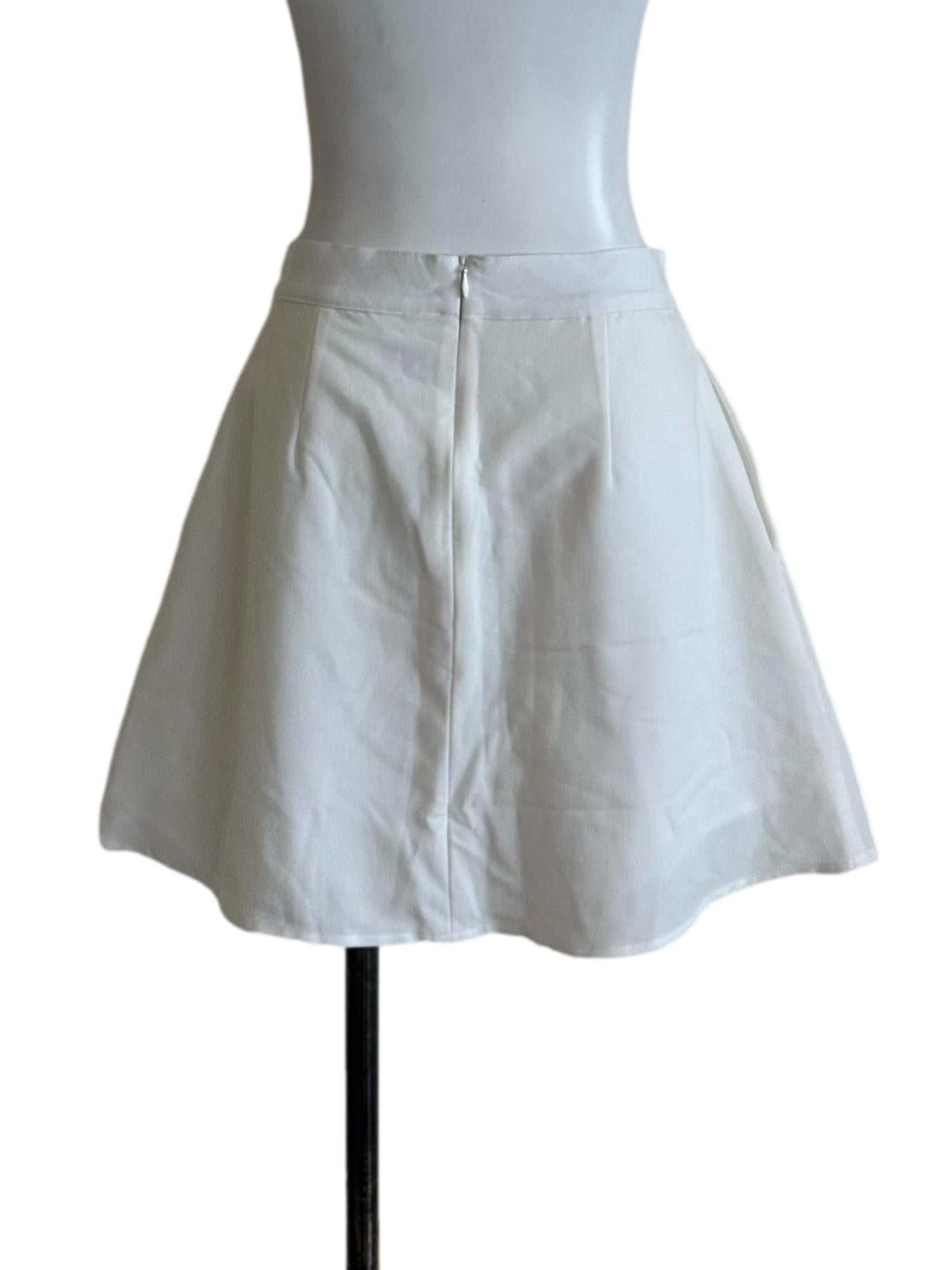 Ivory White Box Pleated Skorts