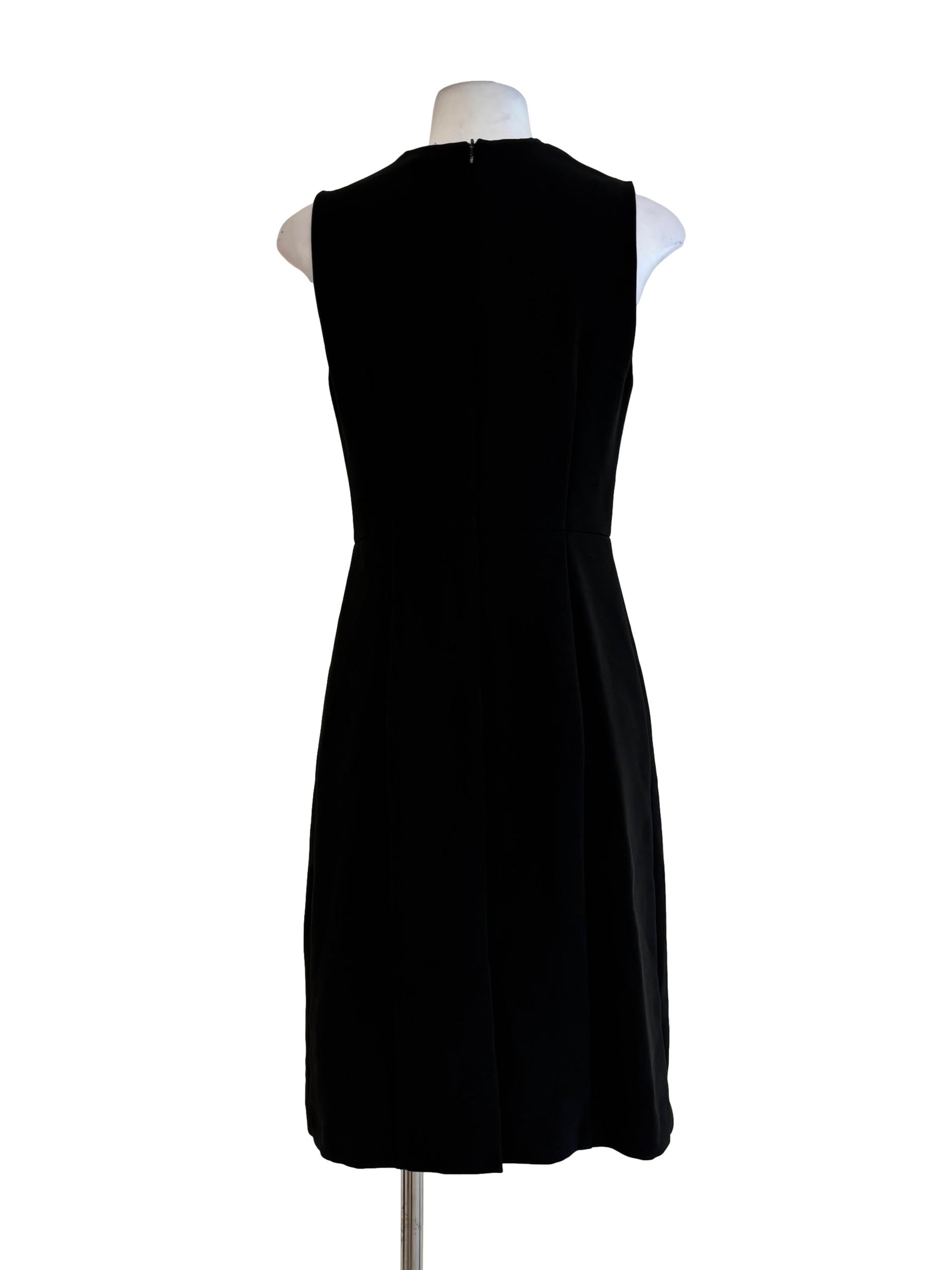 Rich Black Cut Out Sleeveless A-Line Dress