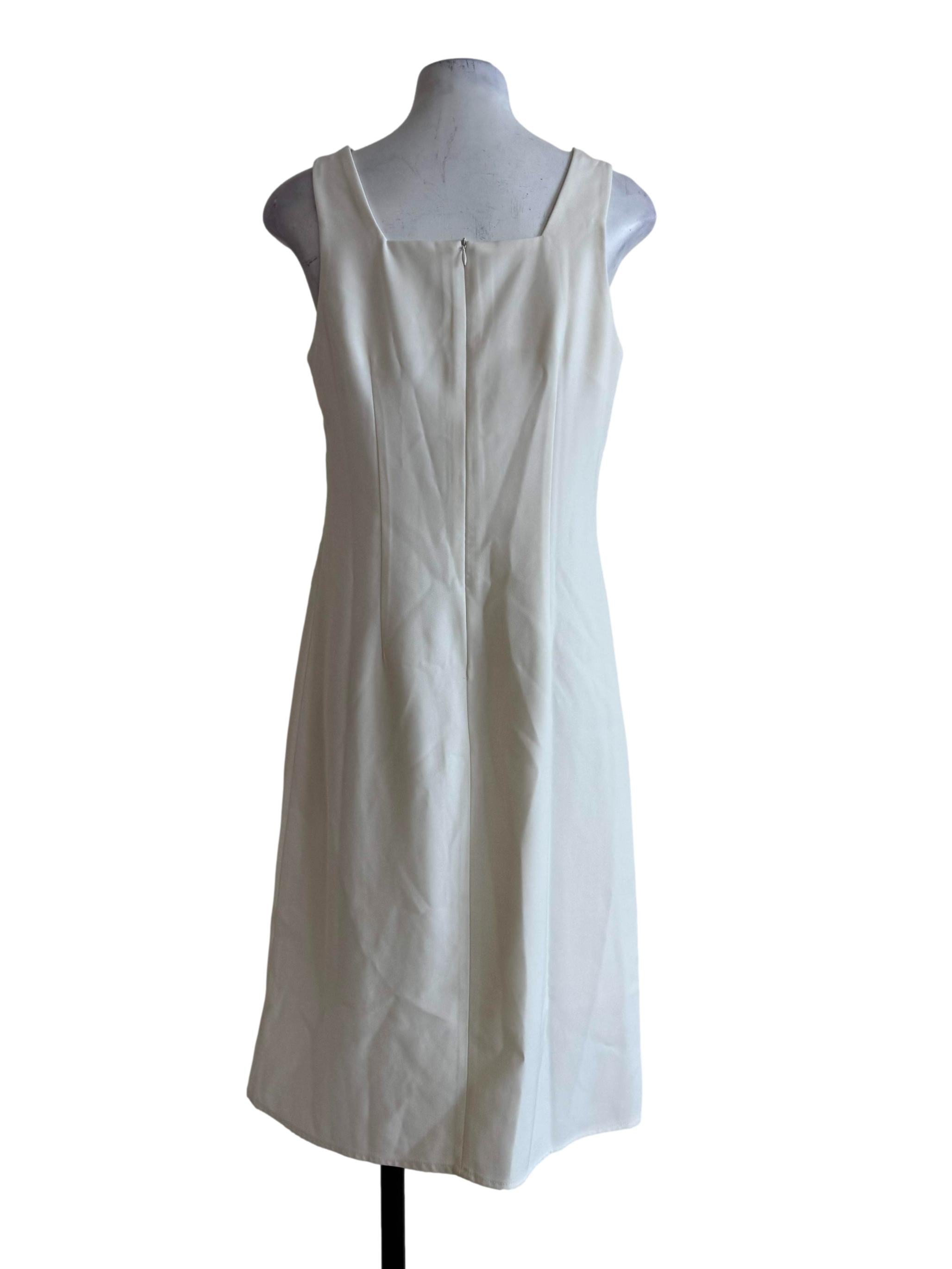 Cream Square Neck Empire Dress