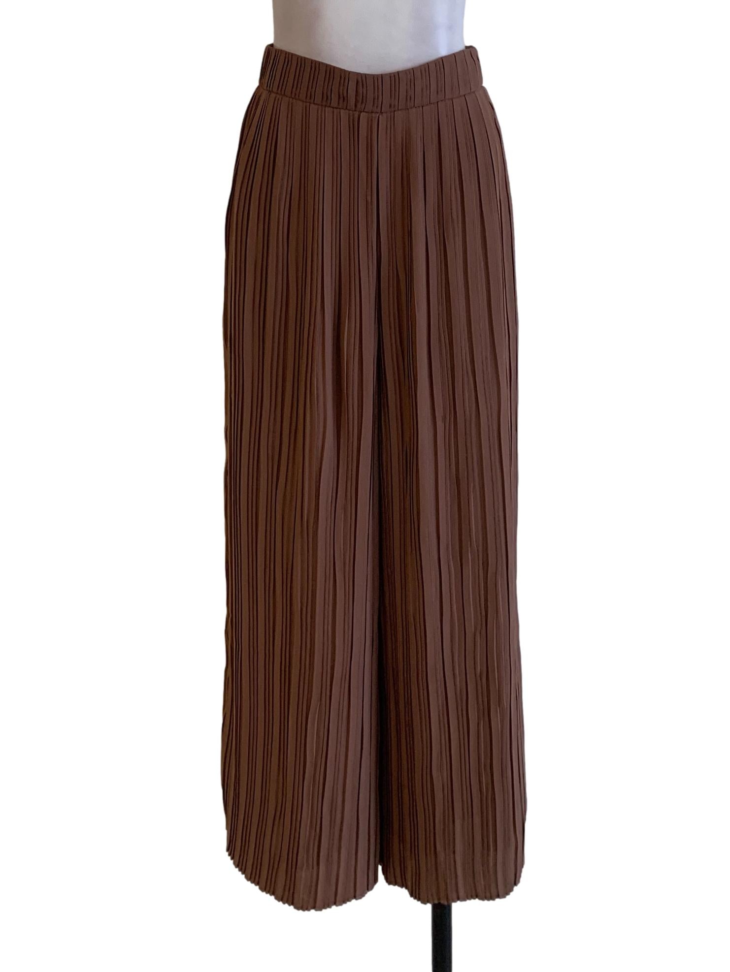 Brown Pleated Culottes