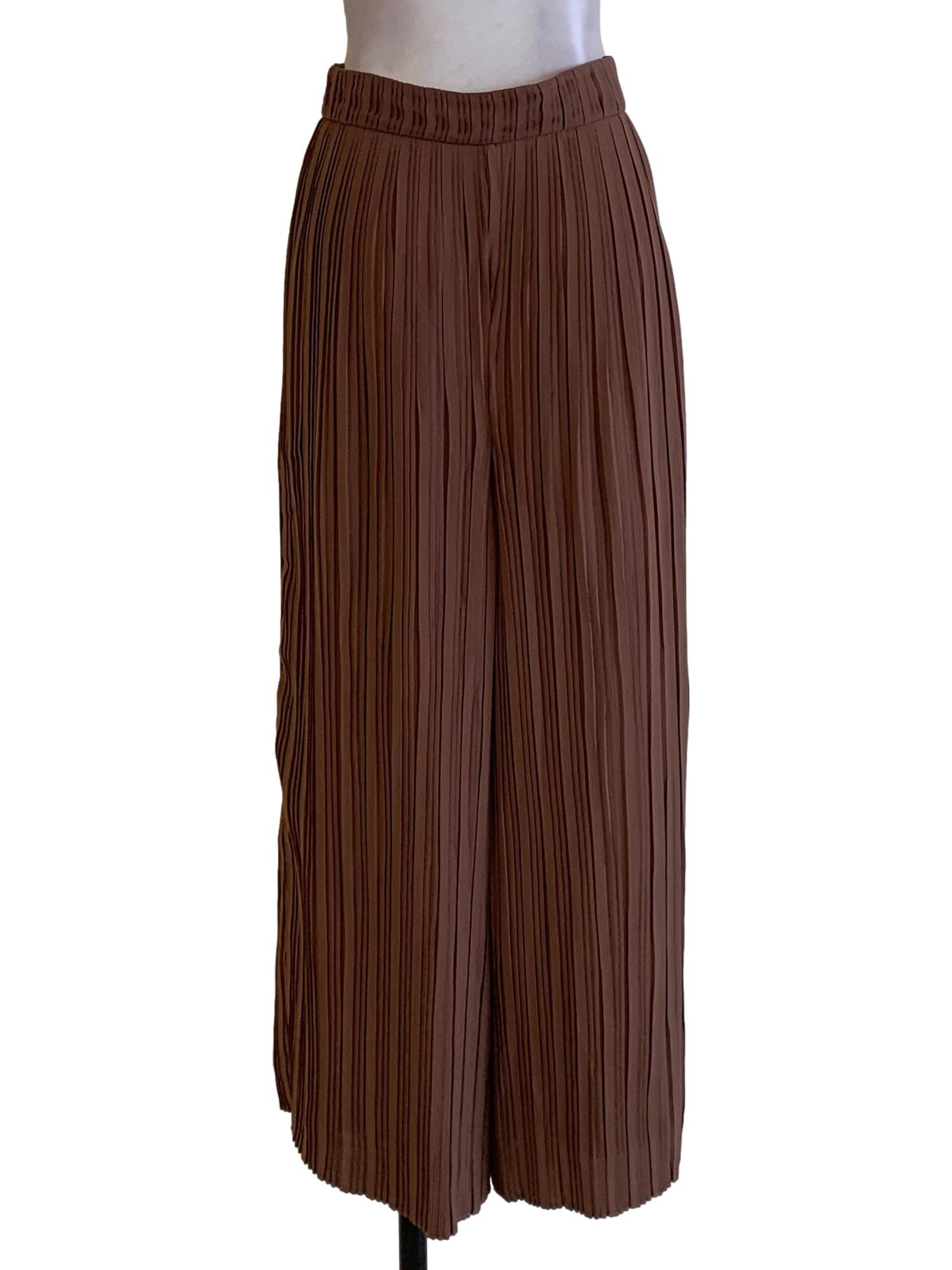 Brown Pleated Culottes
