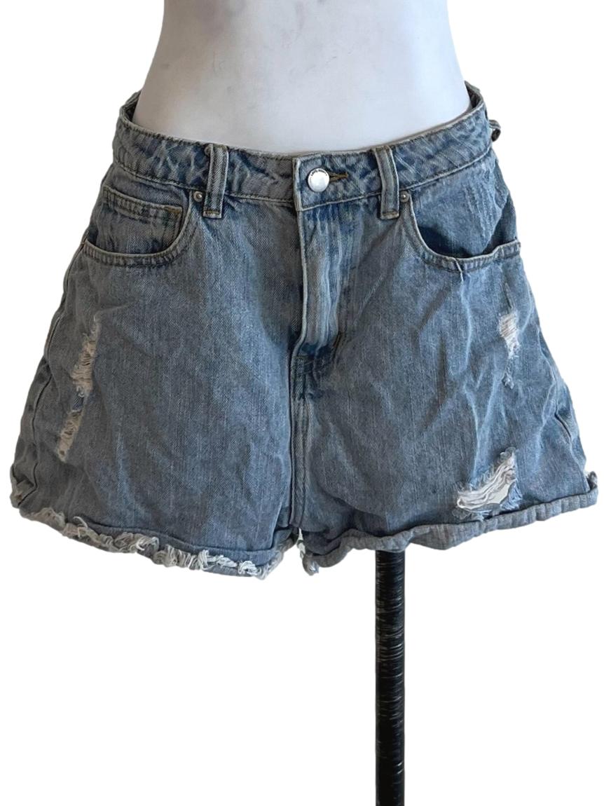 Blue Denim Ripped Shorts