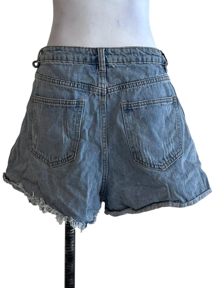 Blue Denim Ripped Shorts