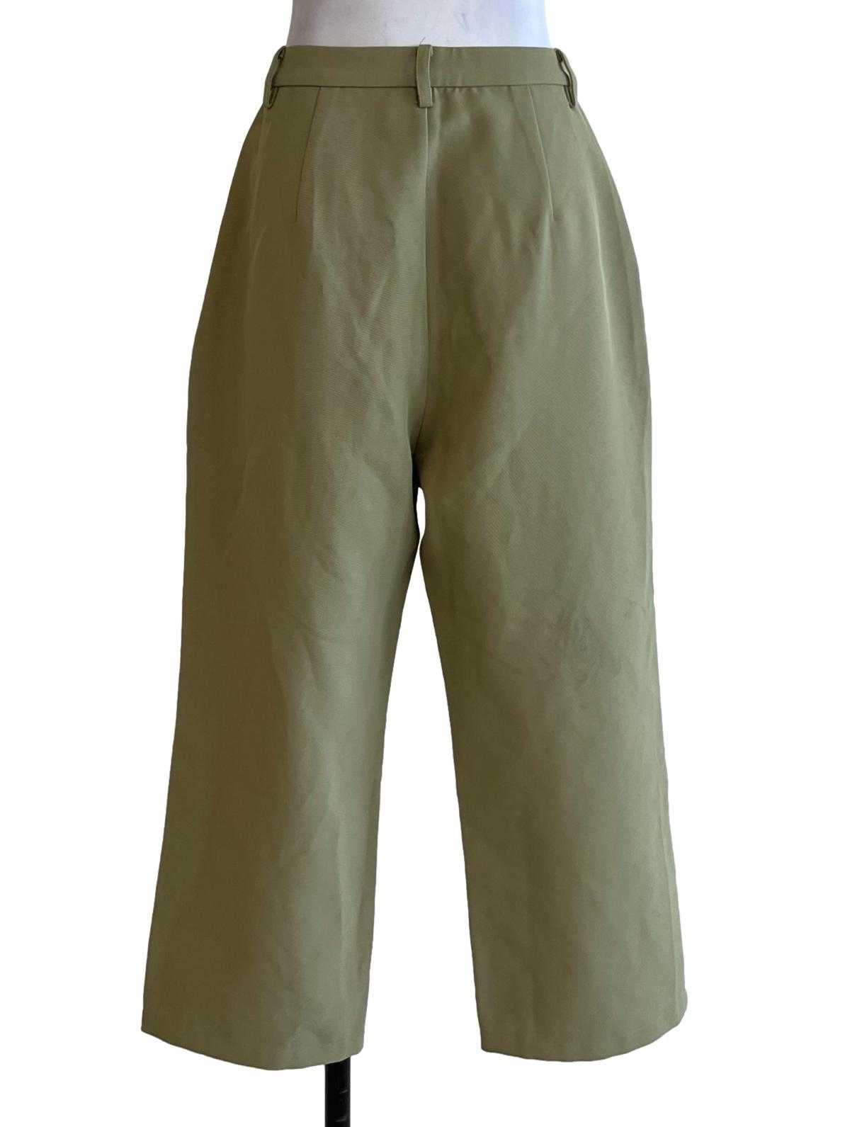 Olive Green Plain Formal Pants