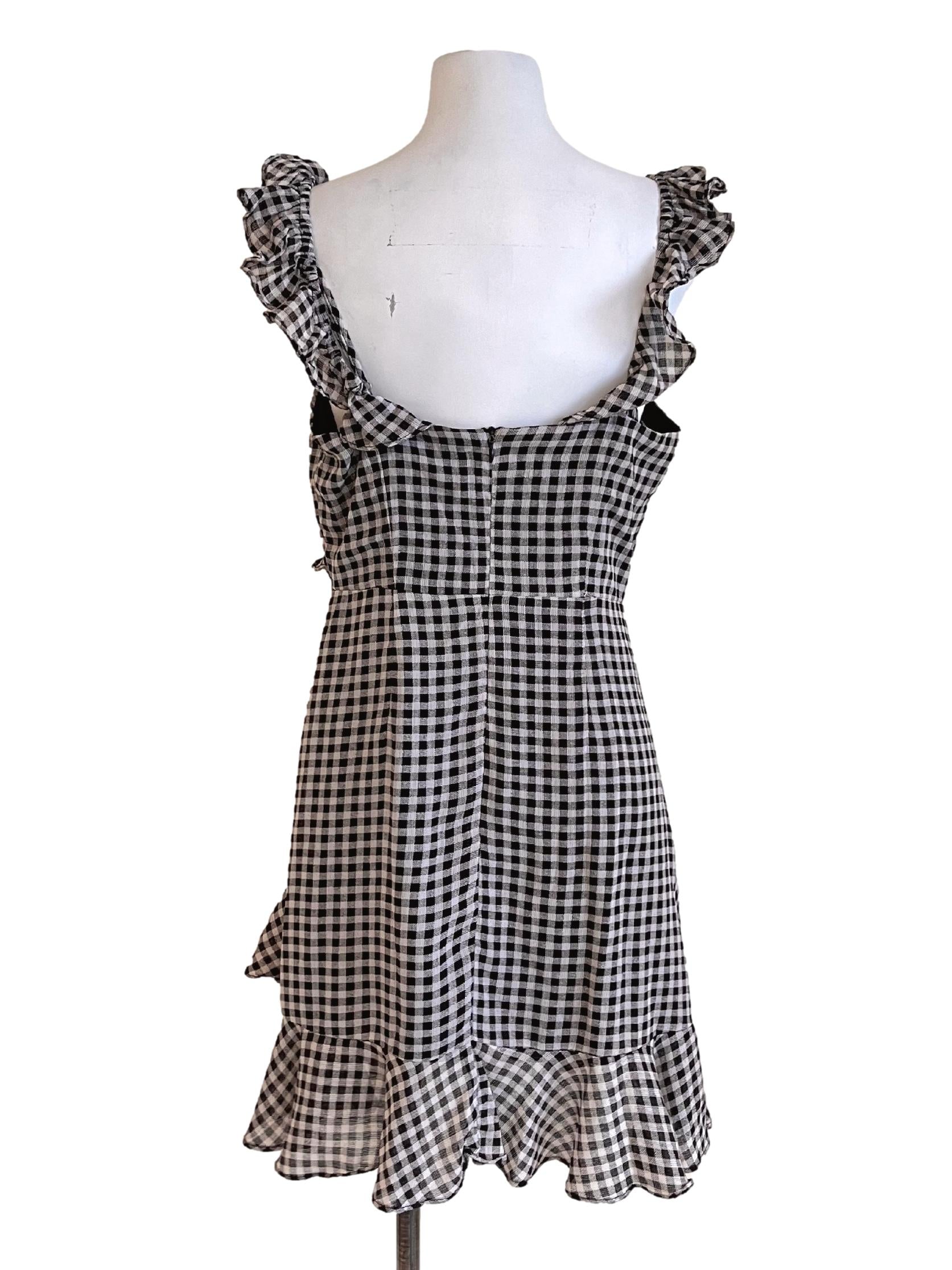 Onyx Black Checked Sundress