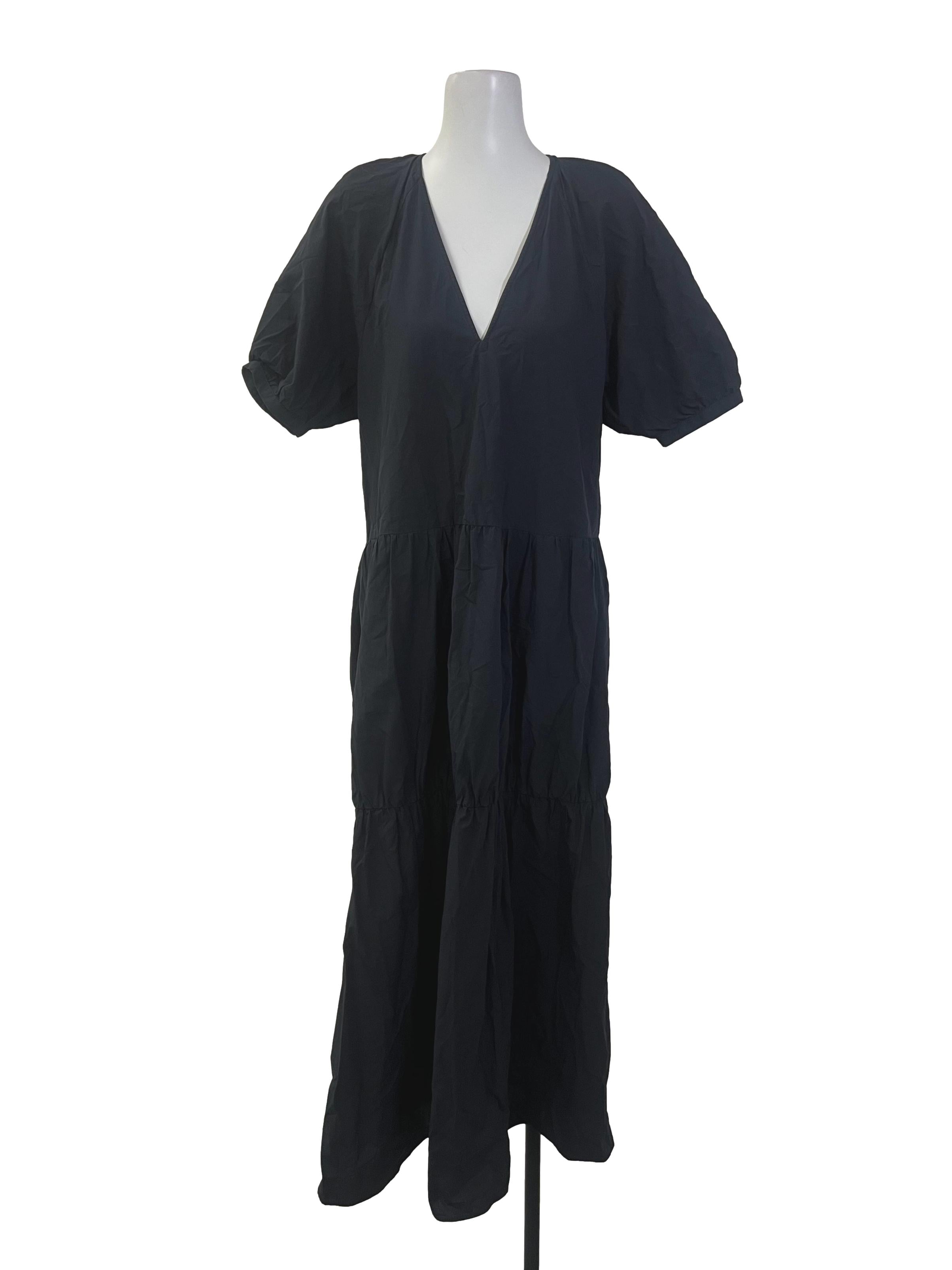 Blue V Neck Dress