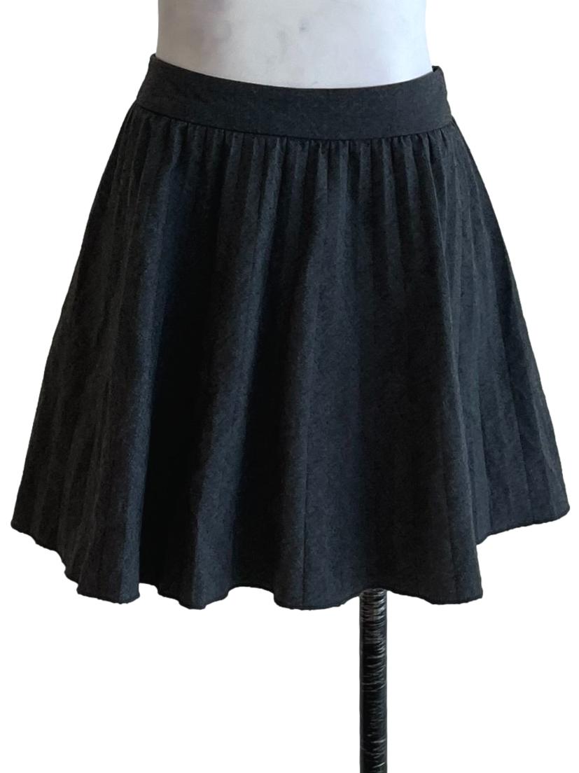 Dark Grey Flared Mini Skirt