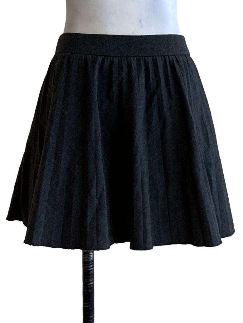 Dark Grey Flared Mini Skirt