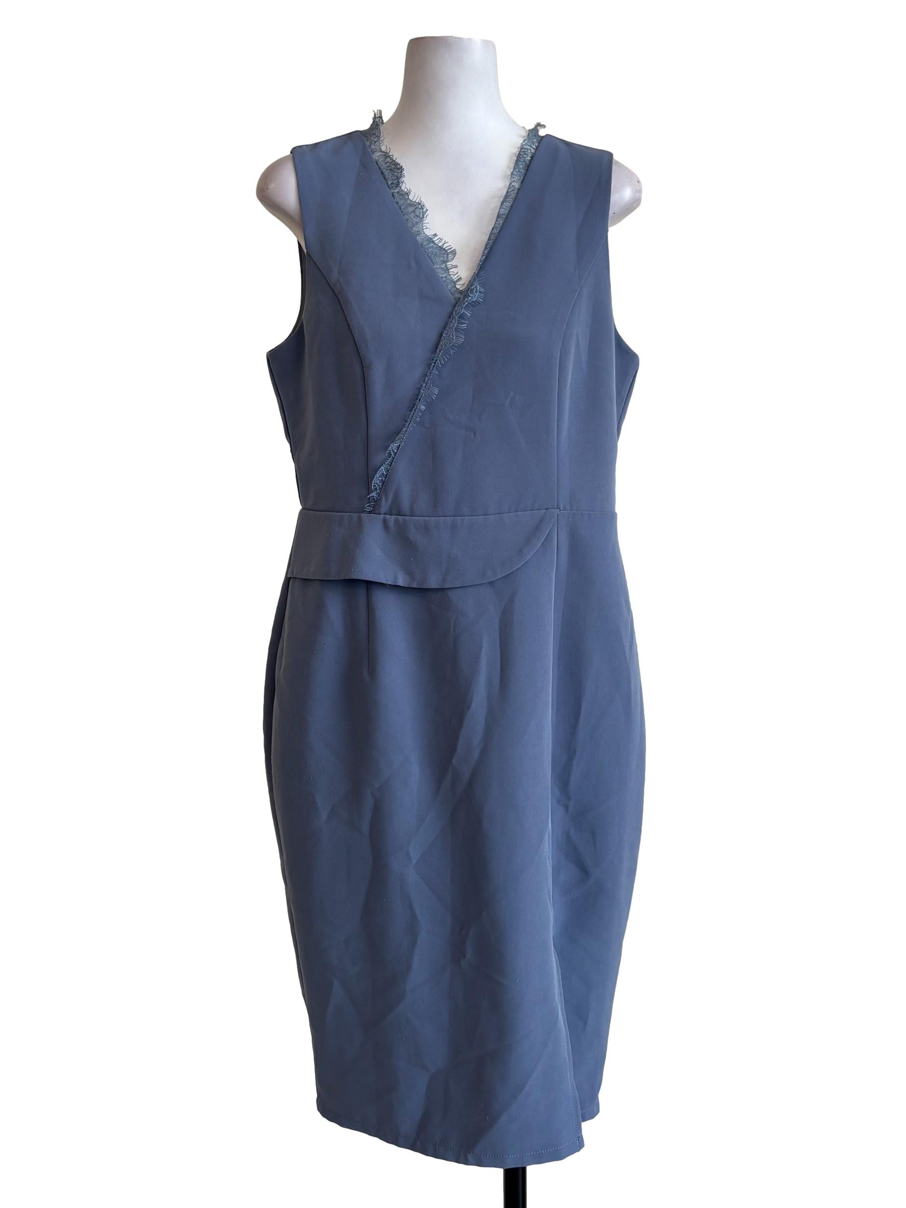 Dusty Blue Sheath Dress
