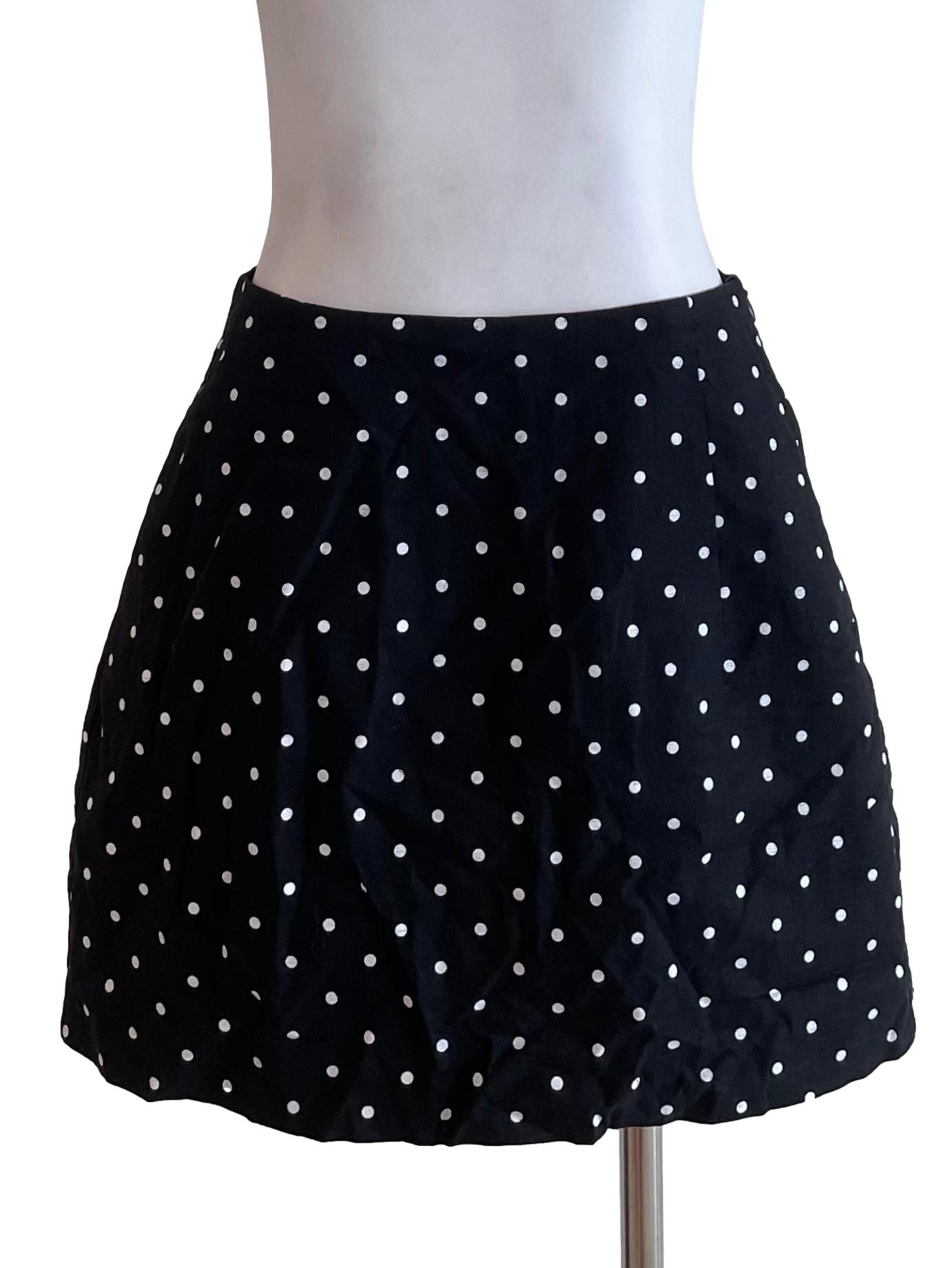 Black Polka Dots Mini Skirt