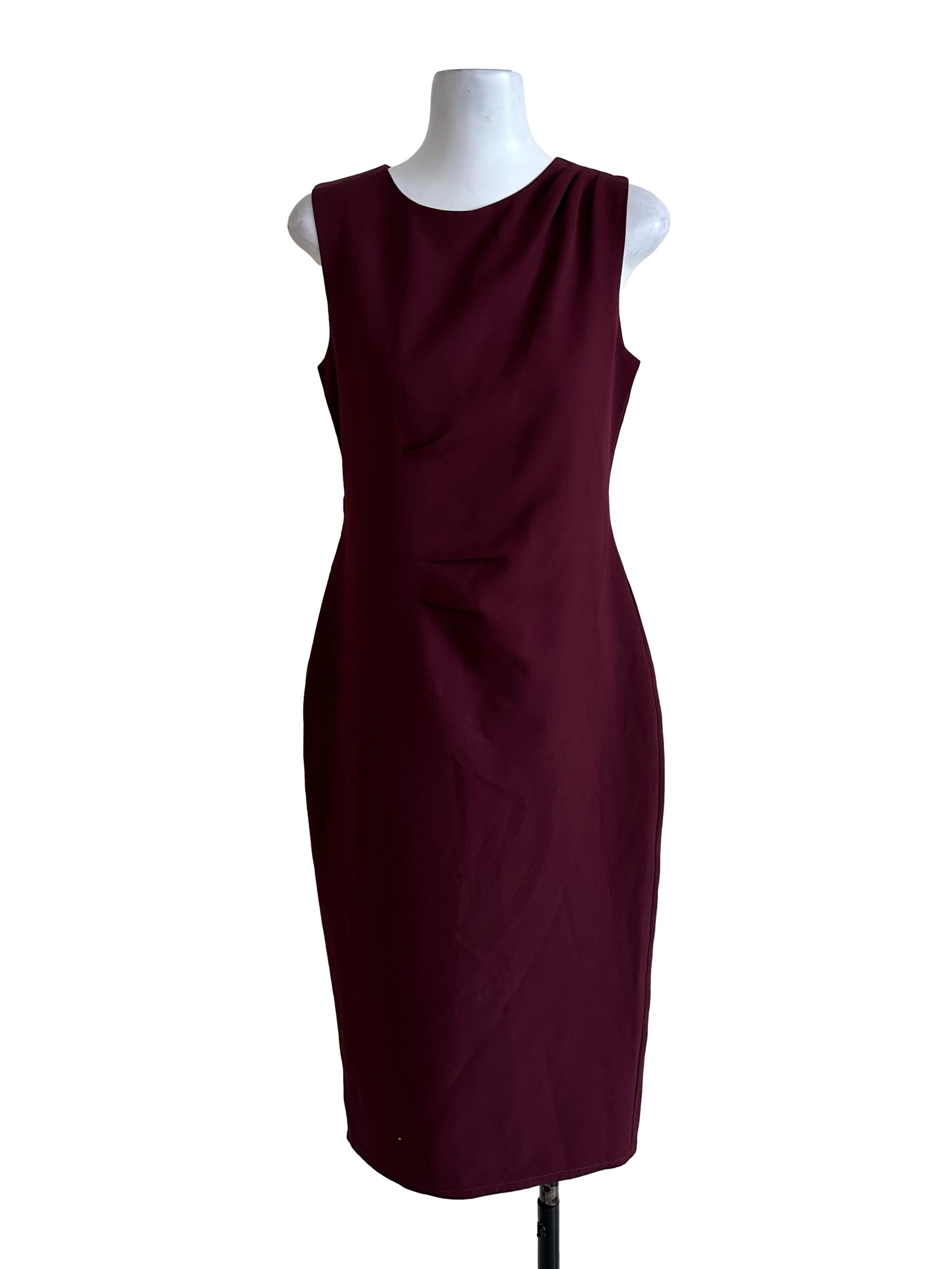Plum Purple Round Neck Sheath Dress