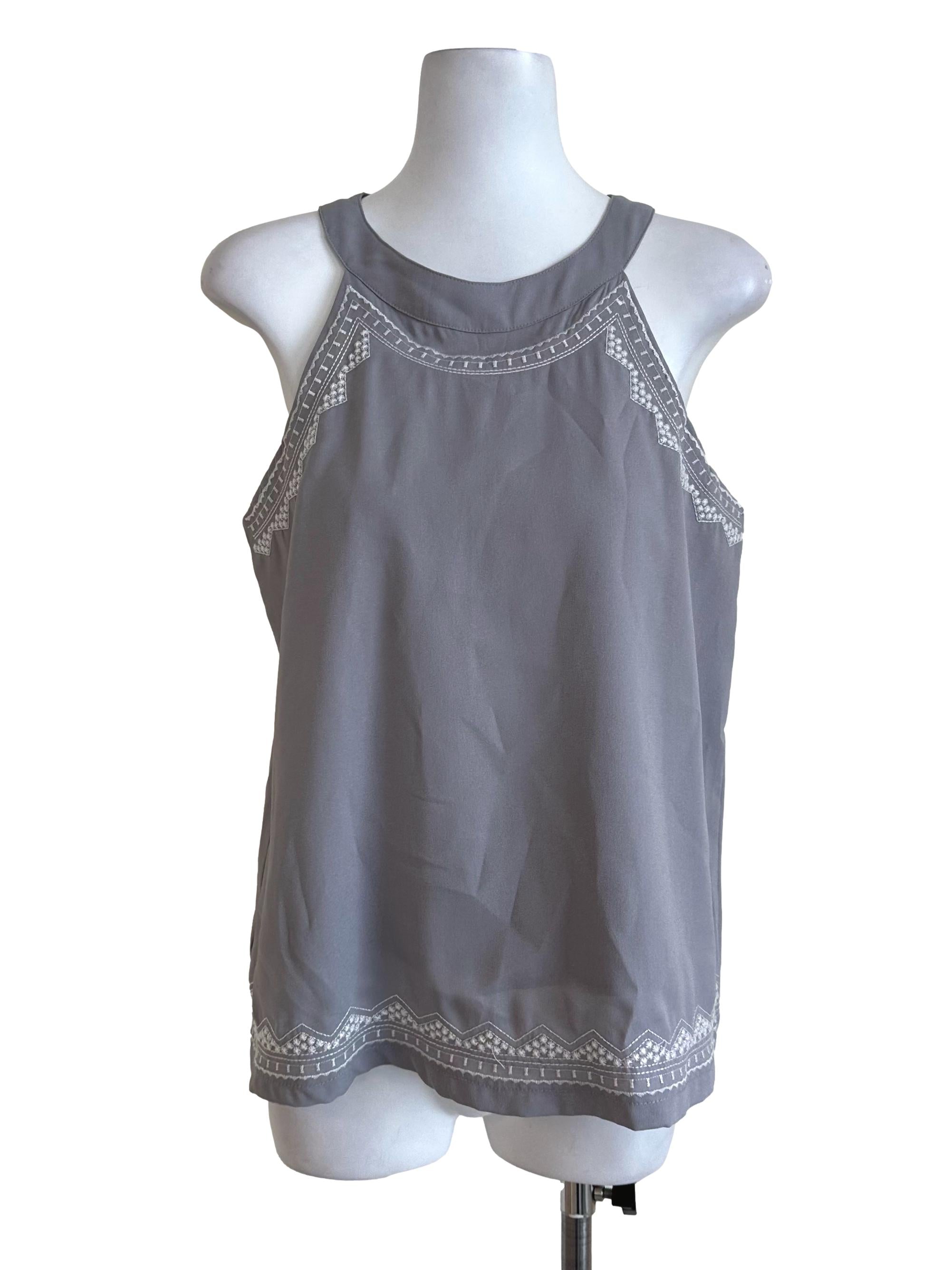 Light Grey Plain Pattern Top