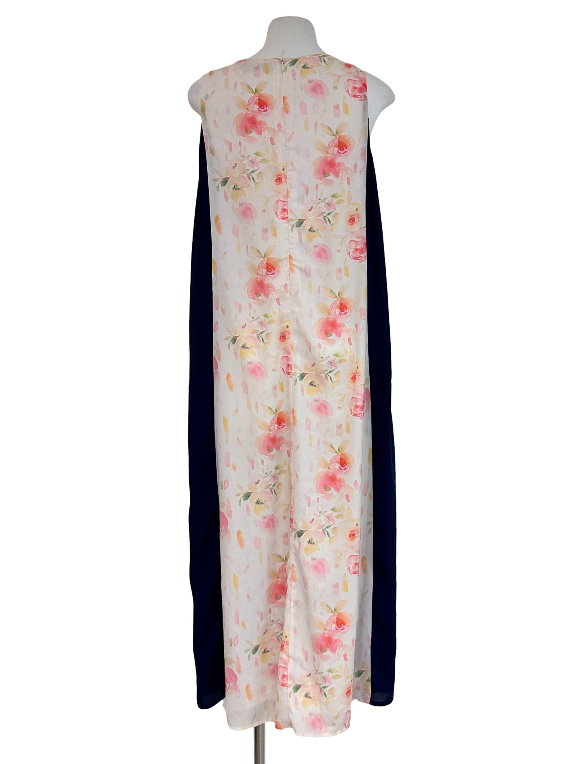 White Flower Pattern Maxi Dress