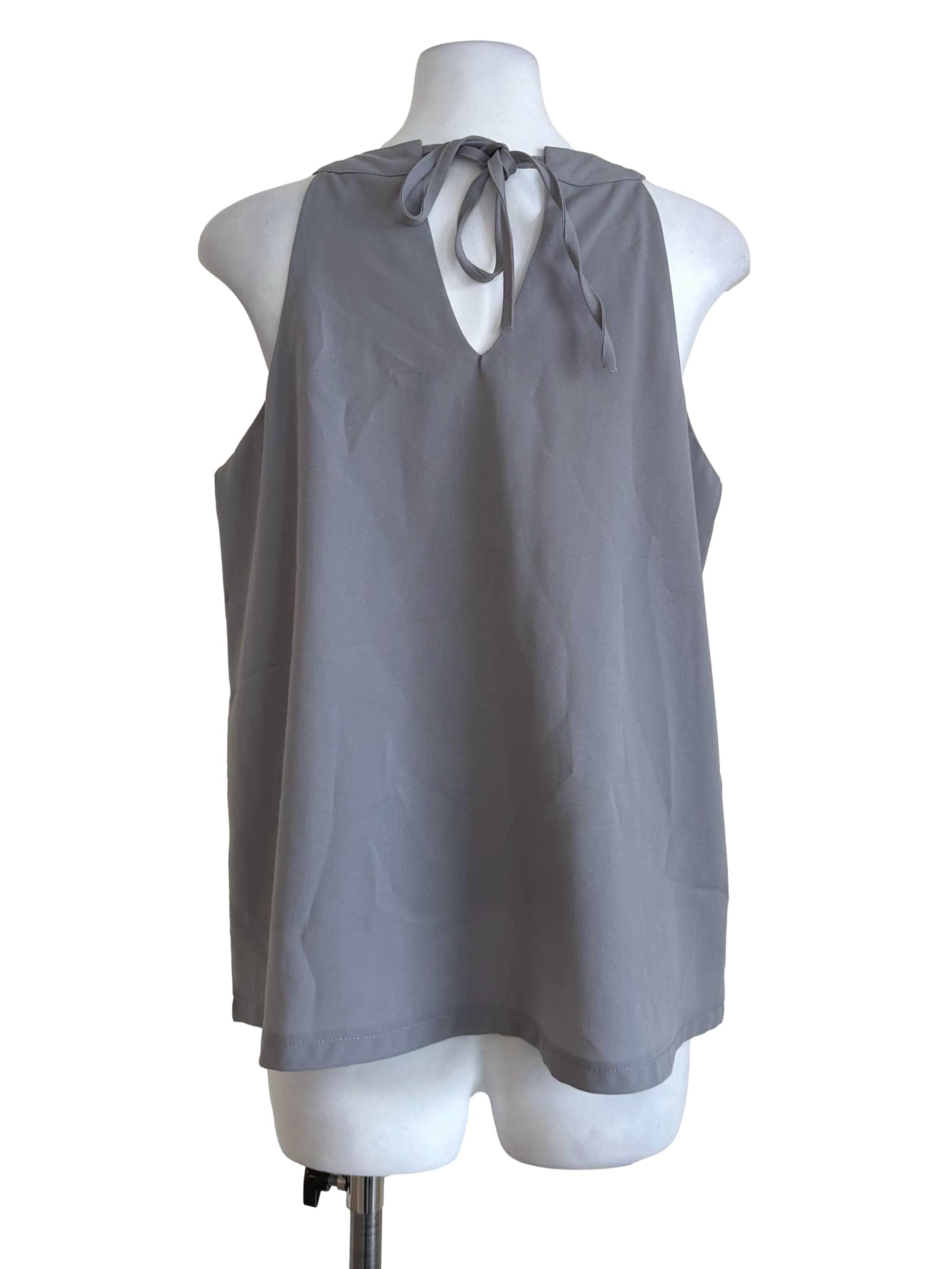 Light Grey Plain Pattern Top