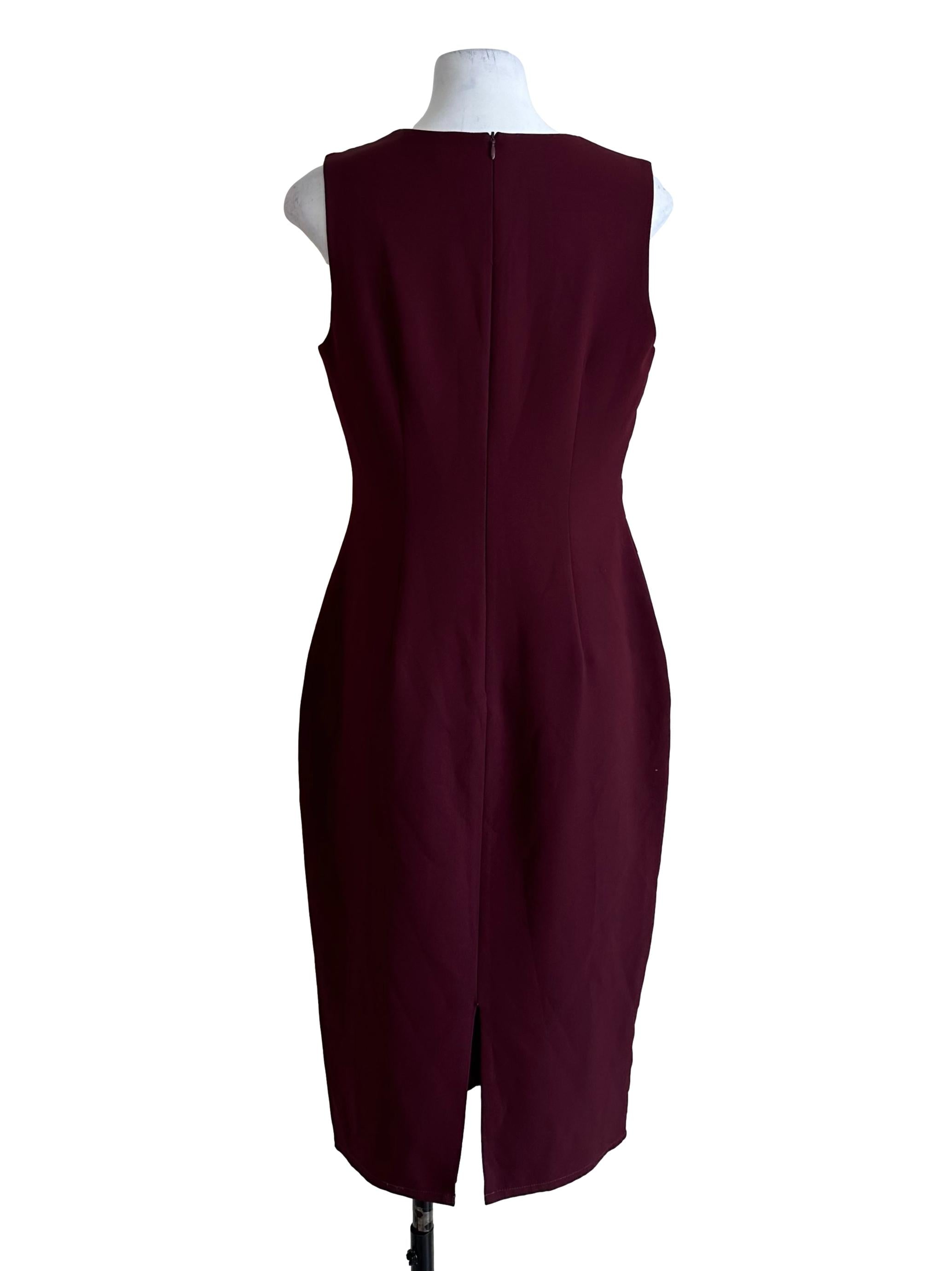 Plum Purple Round Neck Sheath Dress