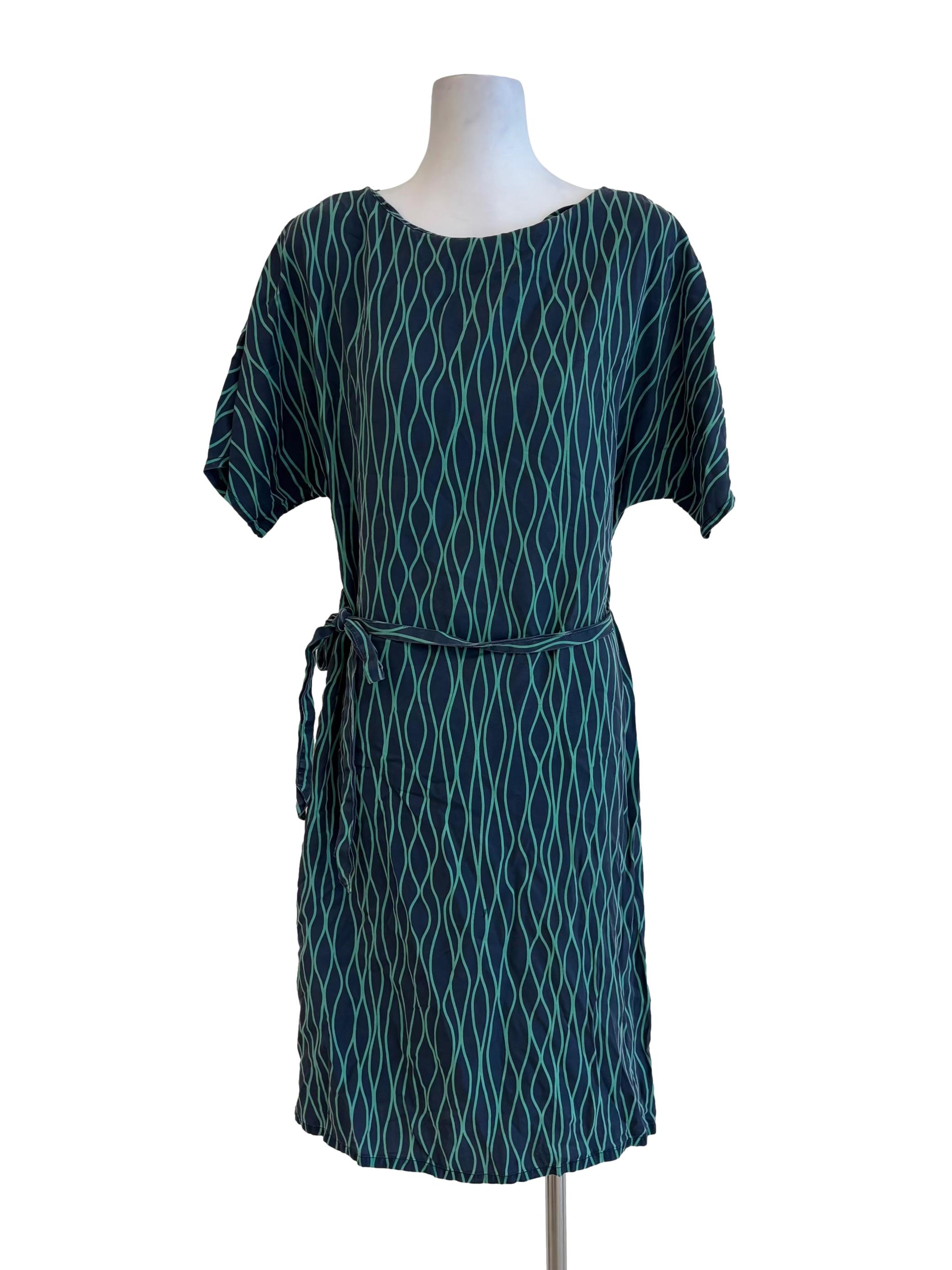 Pine Green Abstract Shift Dress