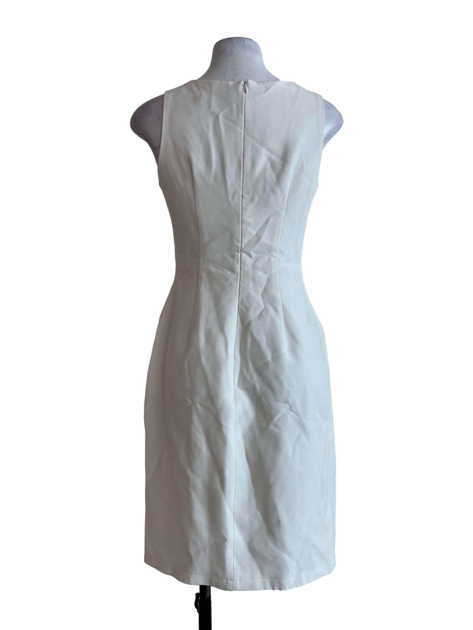 Powder White Padded Shift Dress