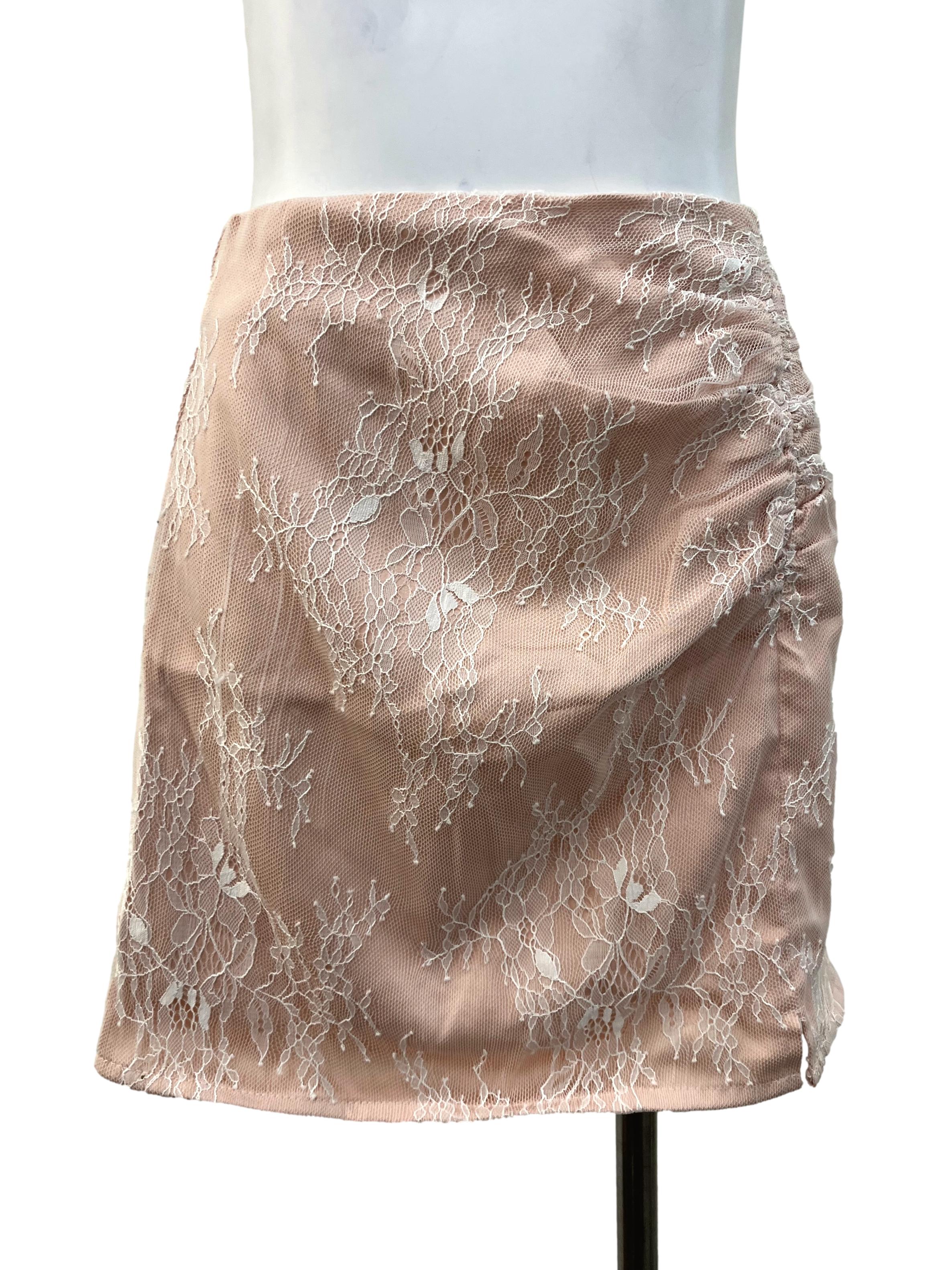 Pink White Laced Skort