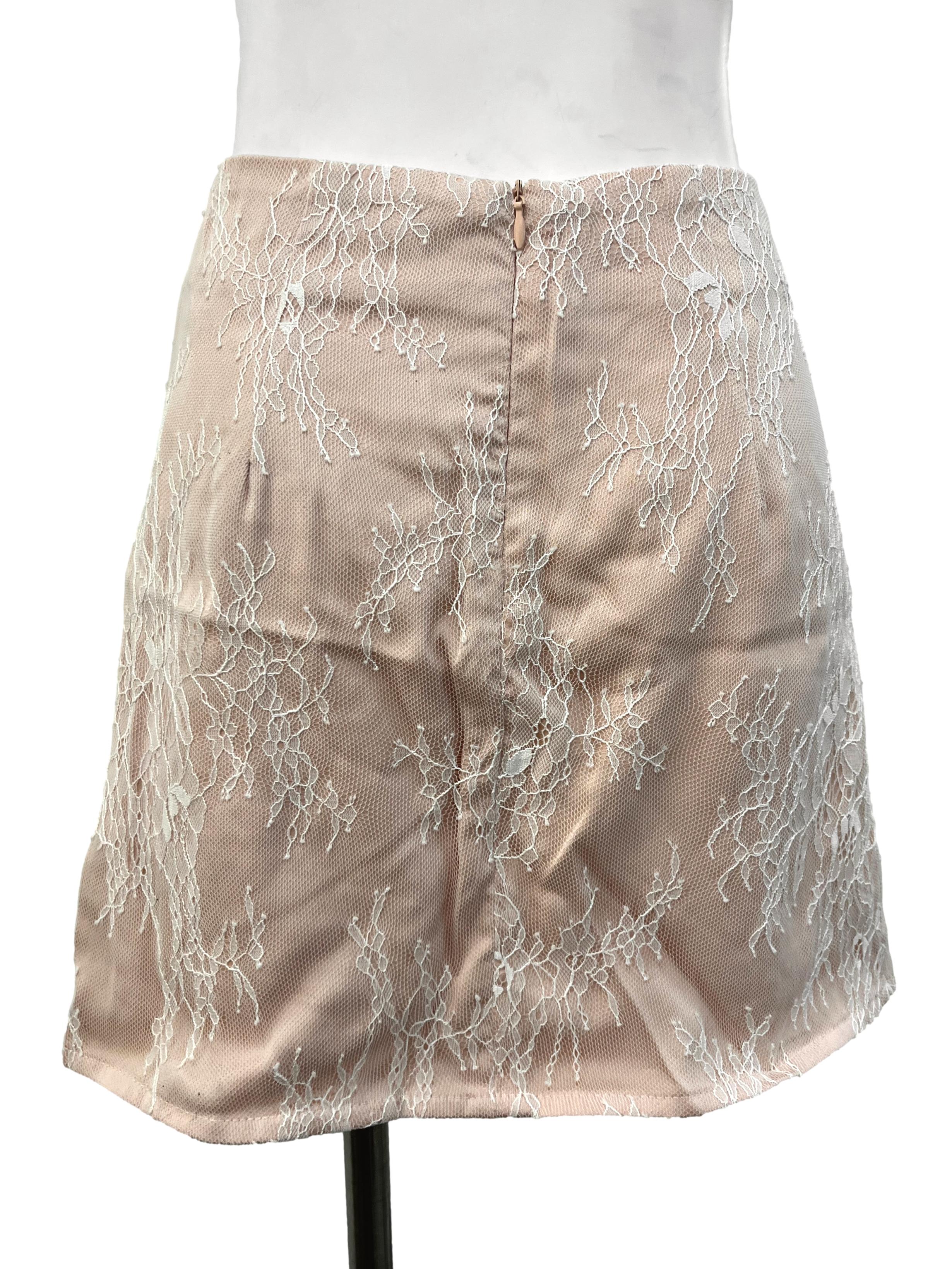 Pink White Laced Skort