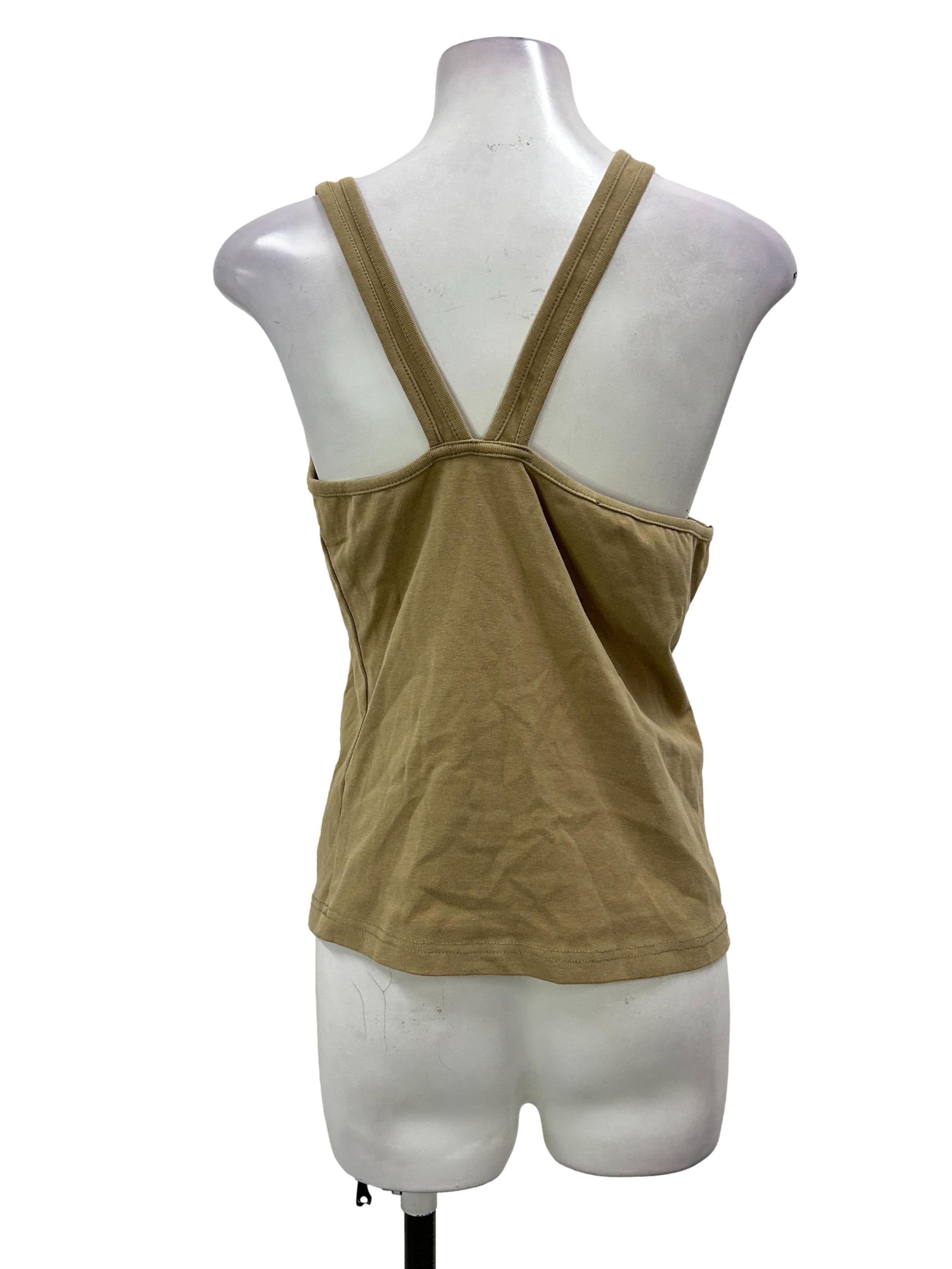 Khaki Asymmetrical Tank Top