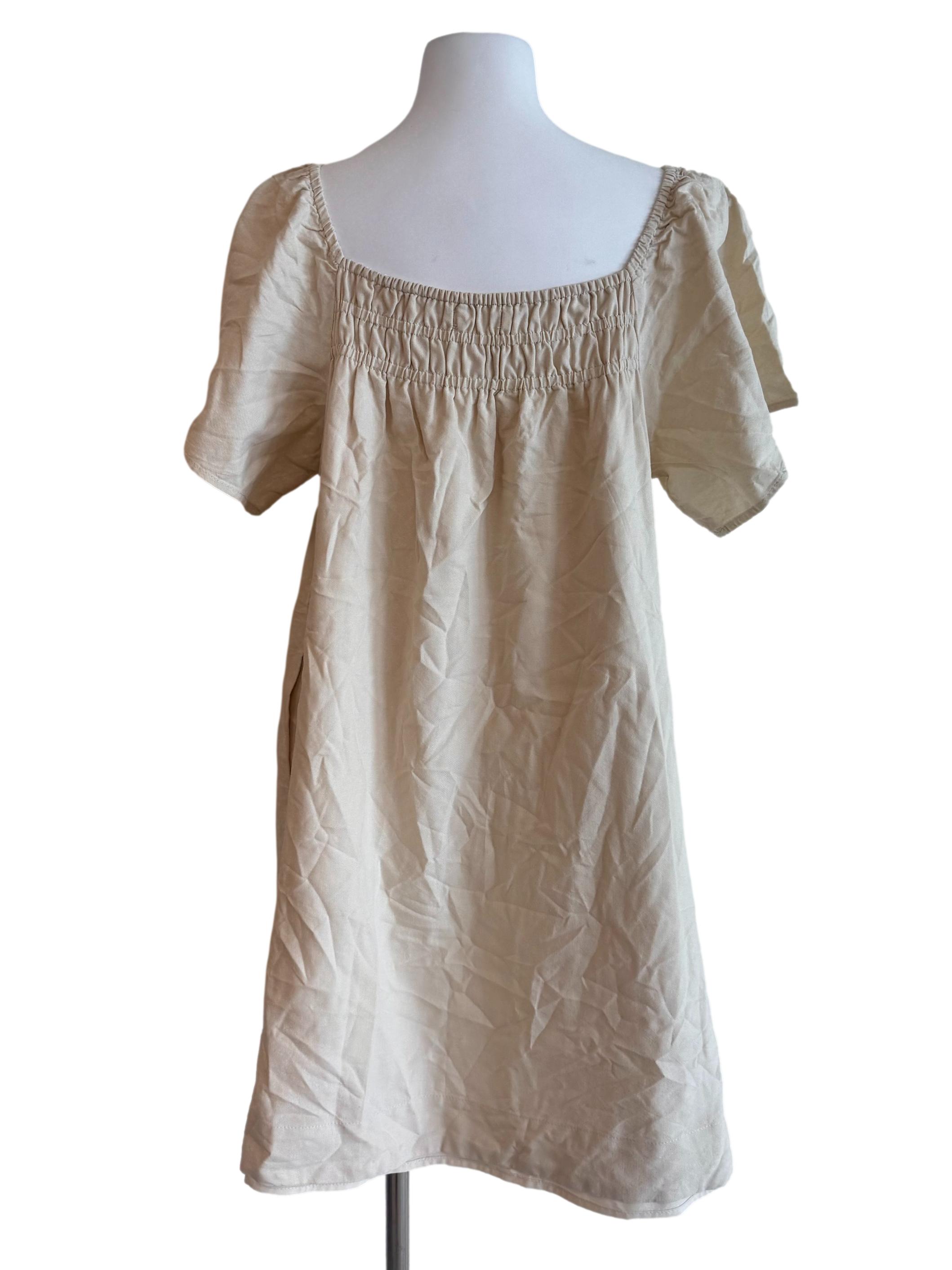 Parchment Butterfly Sleeves Tent Dress