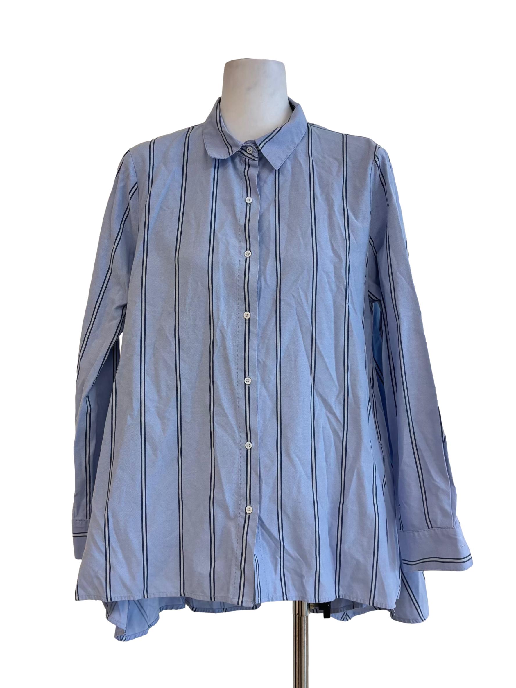 Sky Blue Striped Button Shirt