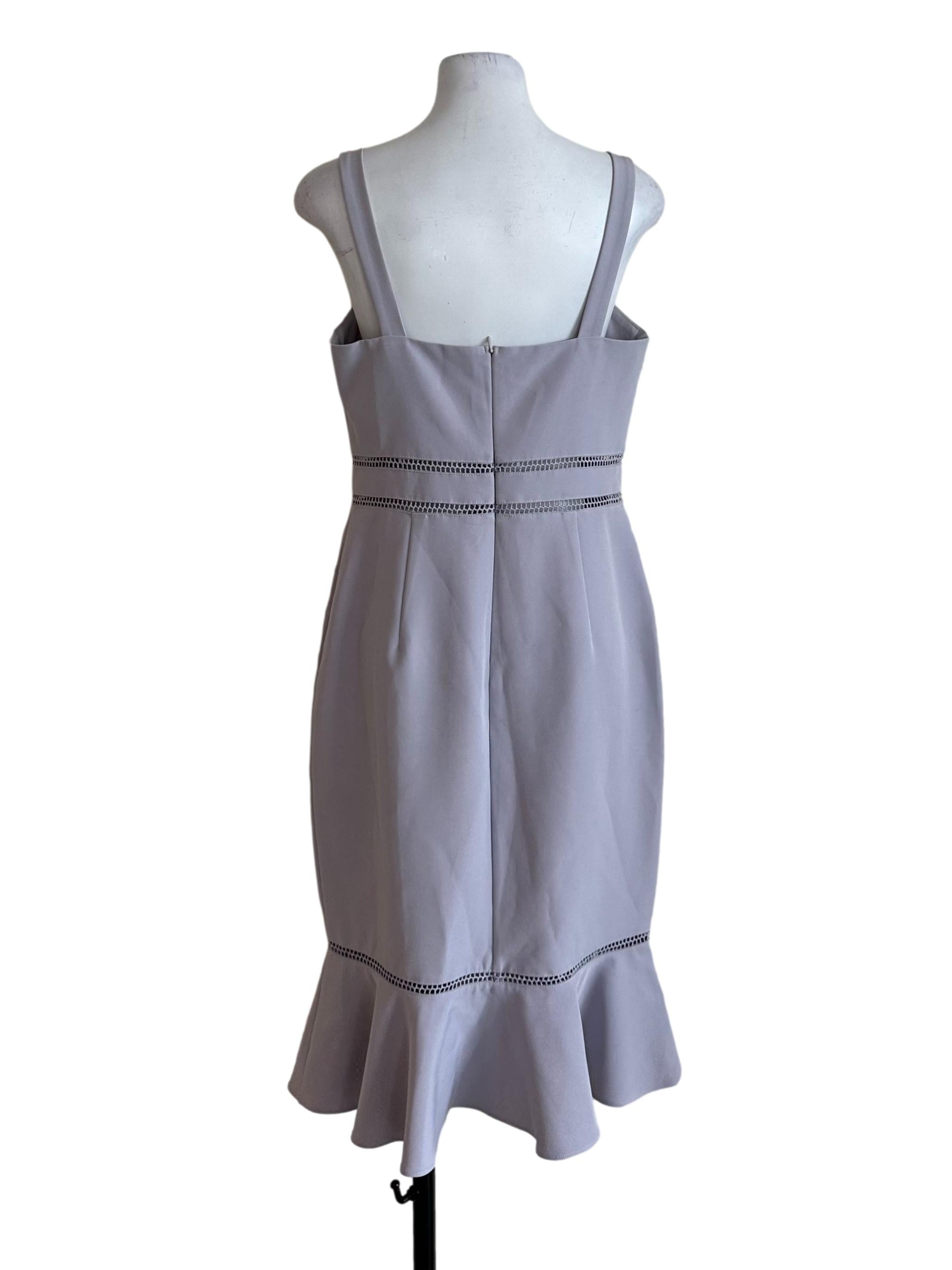 Pale Purple Square Neck Ruffle Dress