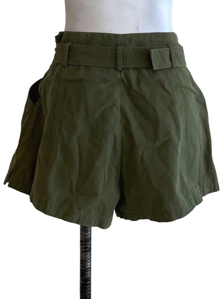 Olive Green High-Waisted Shorts