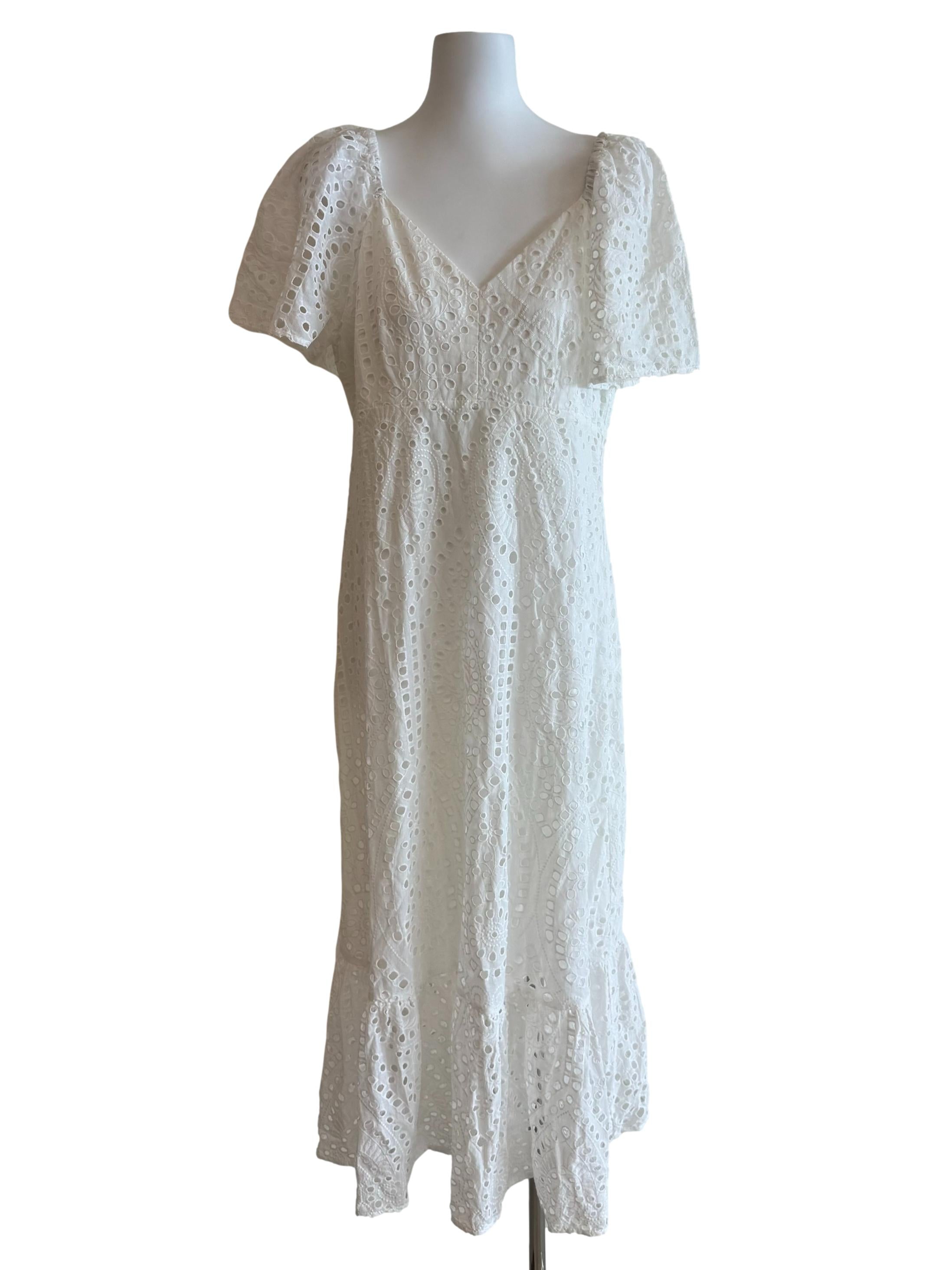 White Hollow Sweetheart Dress