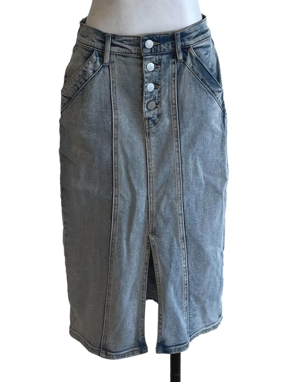 Sky Blue Denim Pencil Skirt