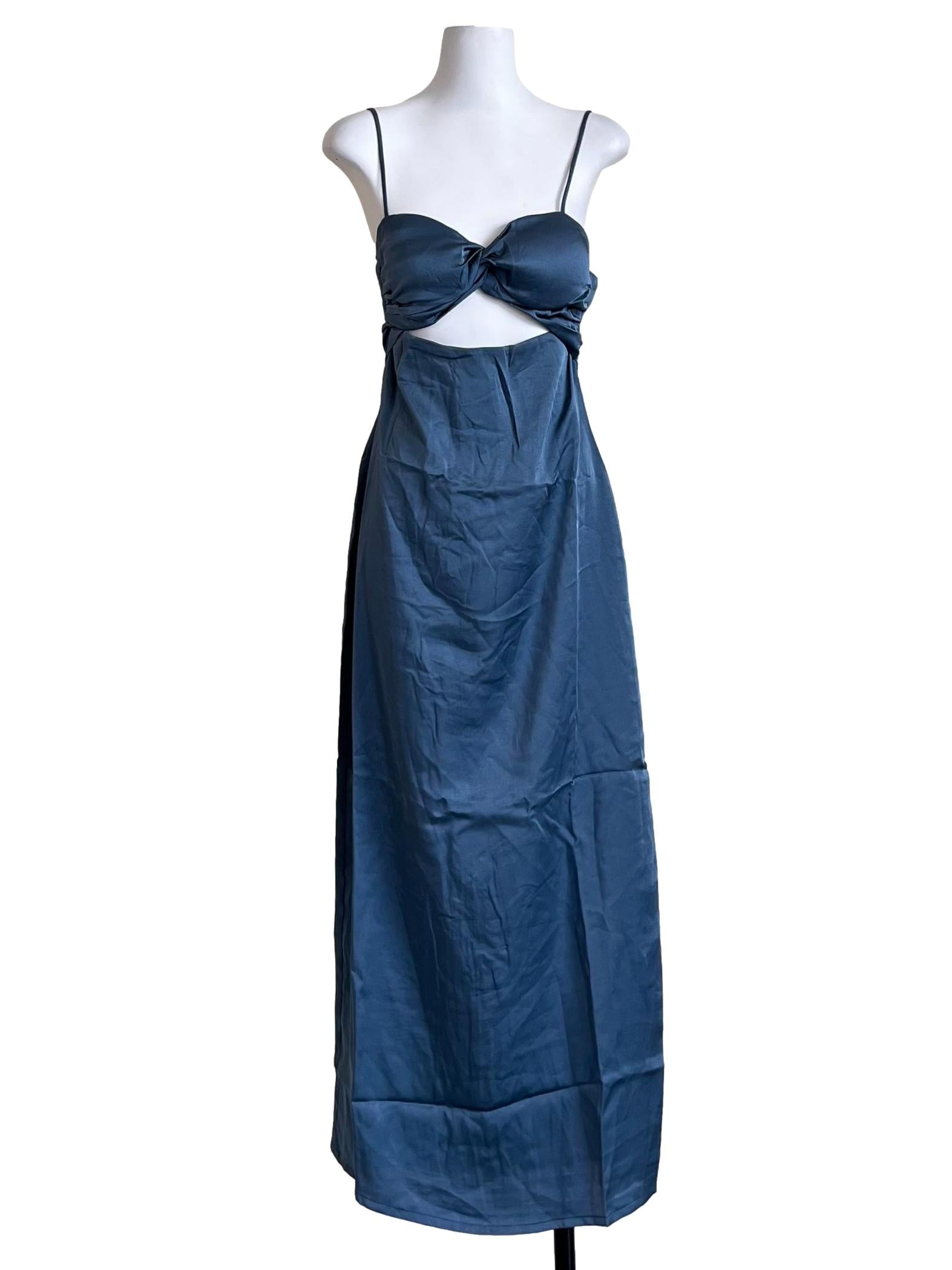 Aegean Blue Cutout Slip Dress