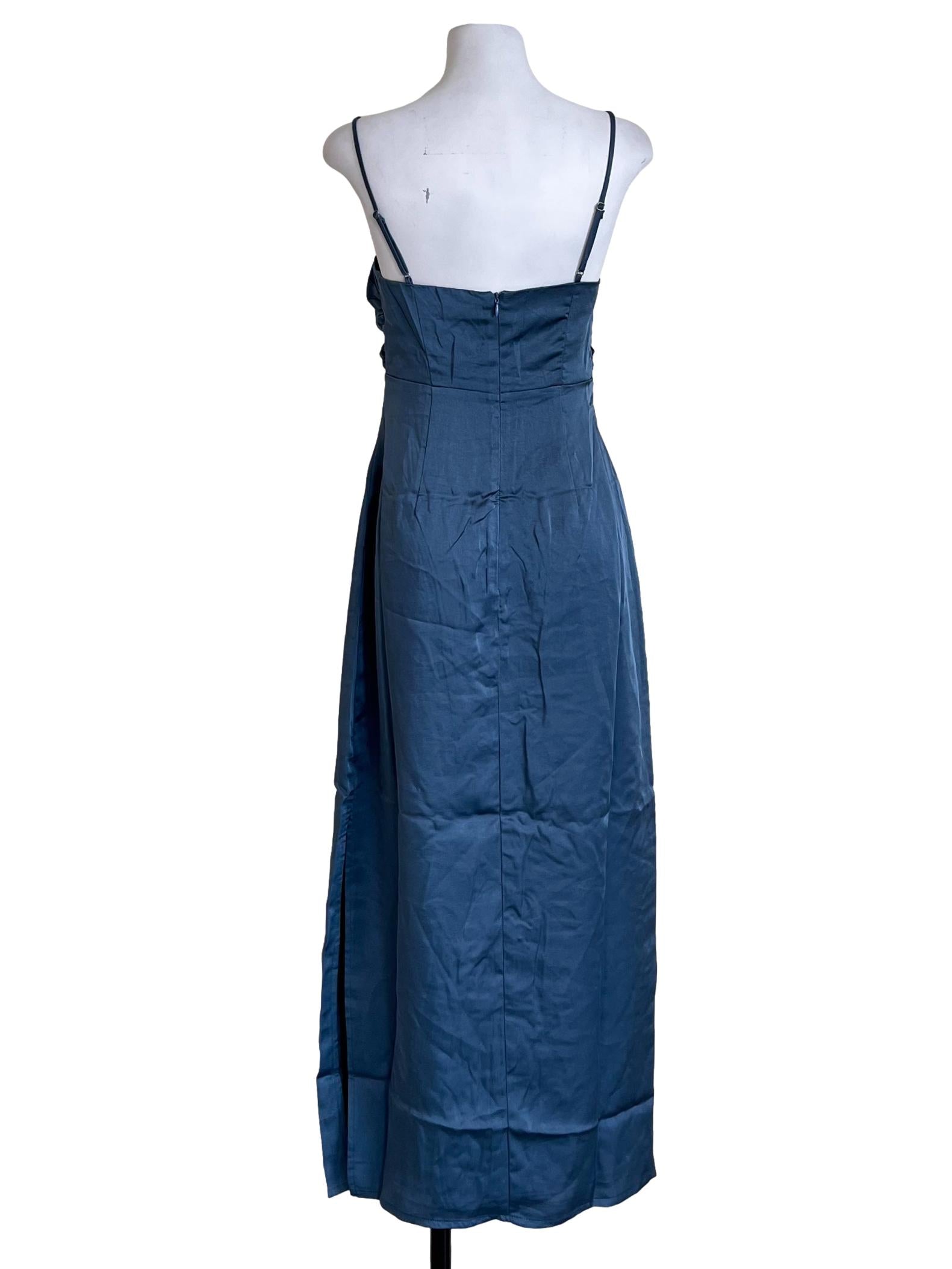 Aegean Blue Cutout Slip Dress