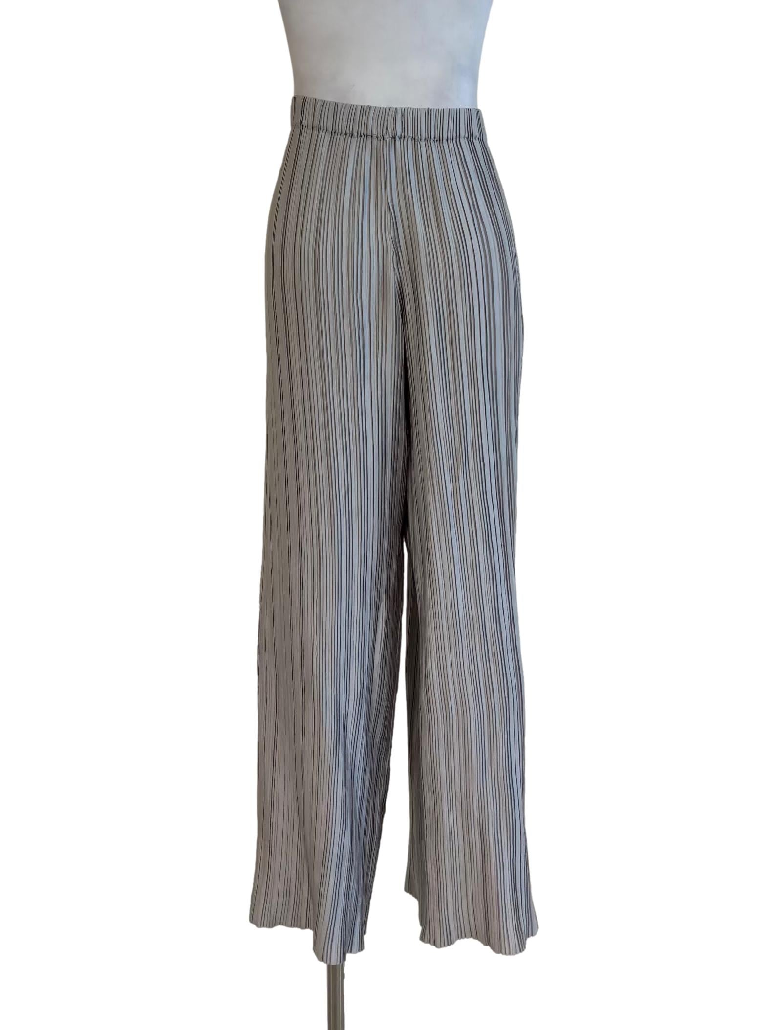 Silver Accordion Slim Fit Pants
