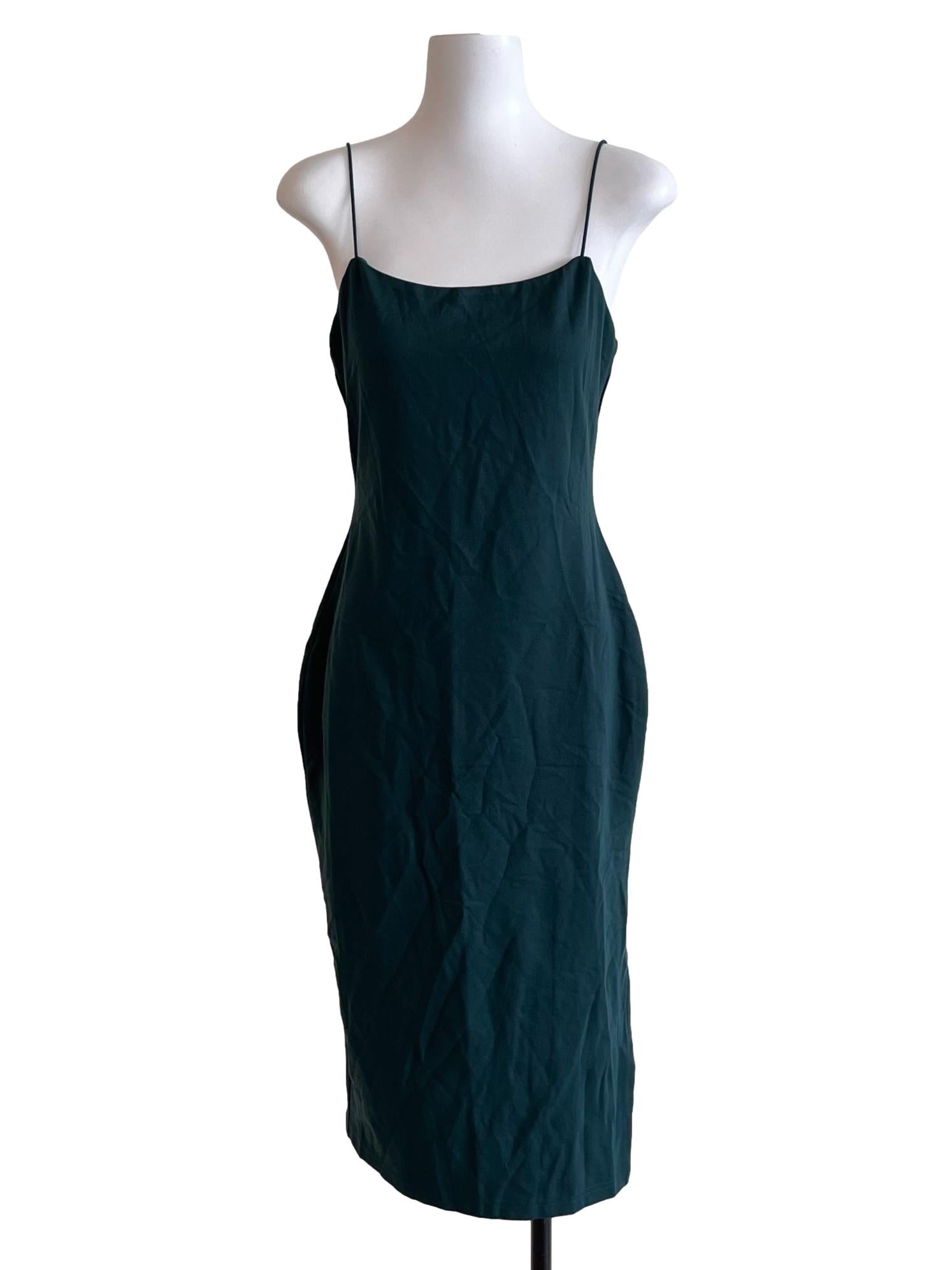 Emerald Green Slip Midi Dress