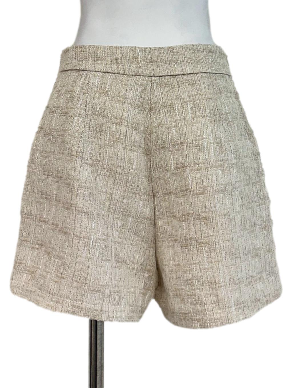 Parmesan Beige Tweed Pattern Short