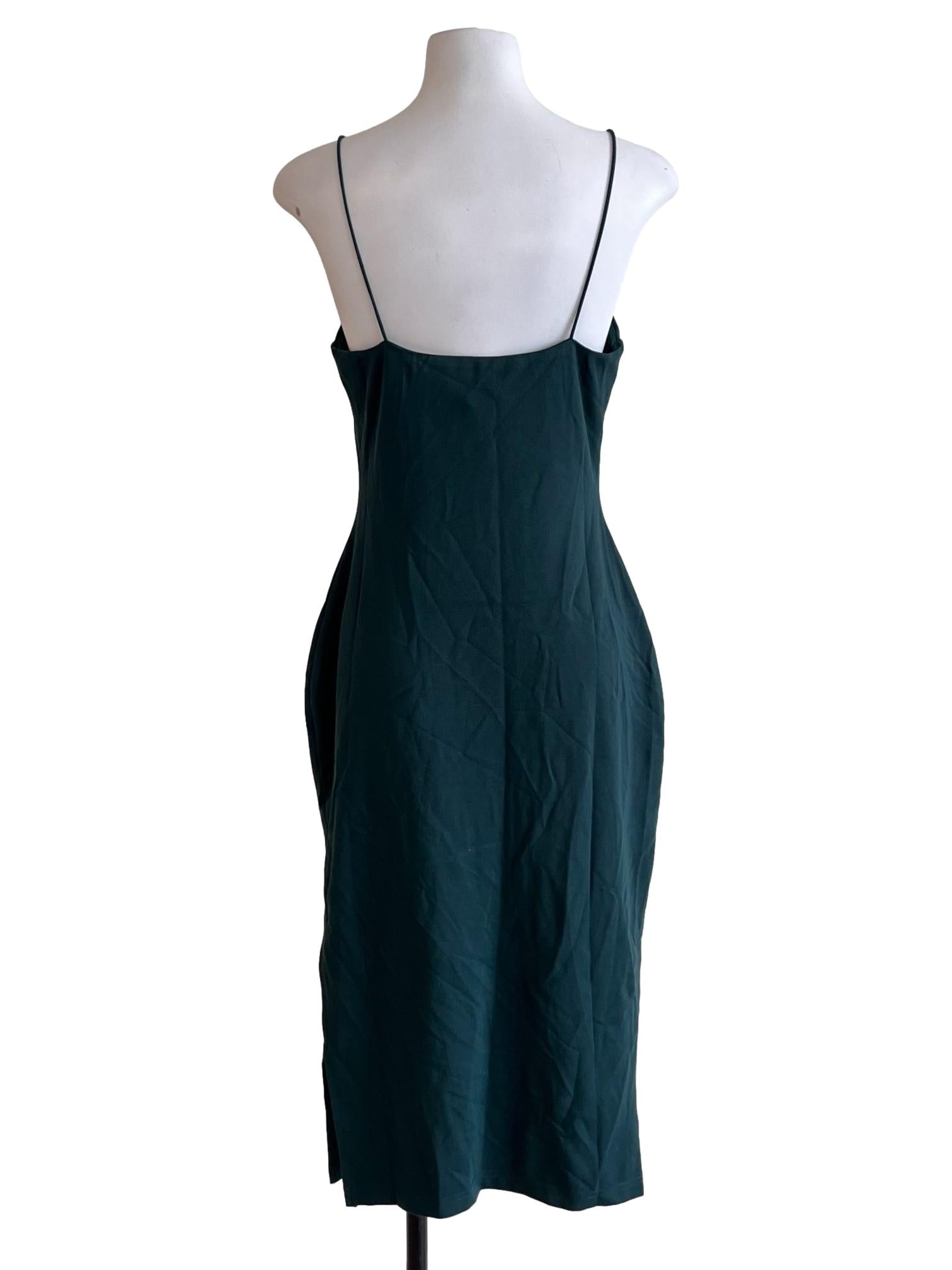 Emerald Green Slip Midi Dress