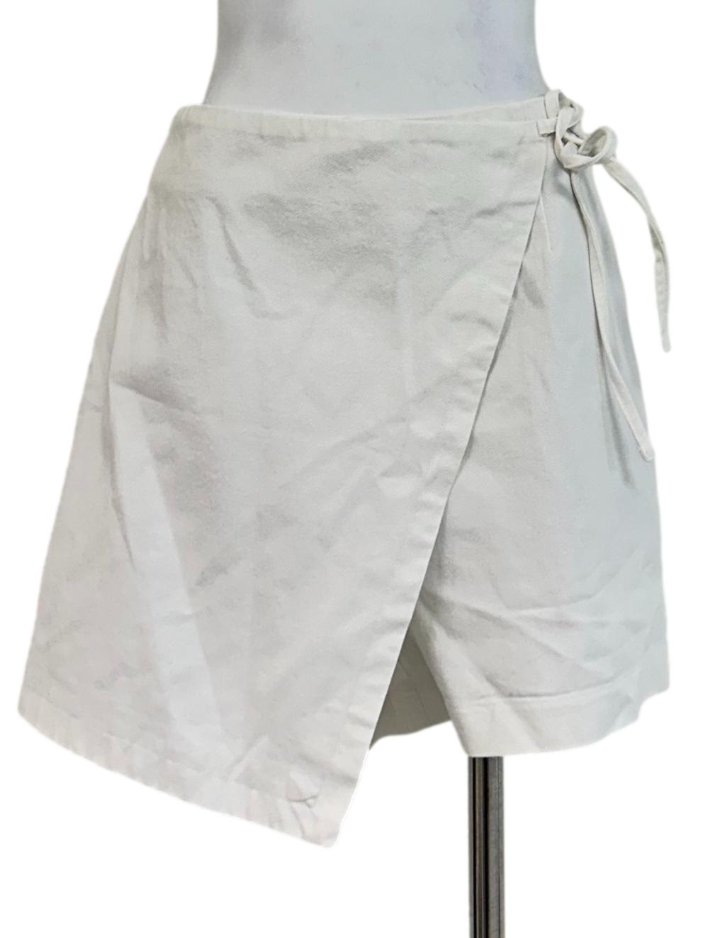 Porcelain White Wrap Skort