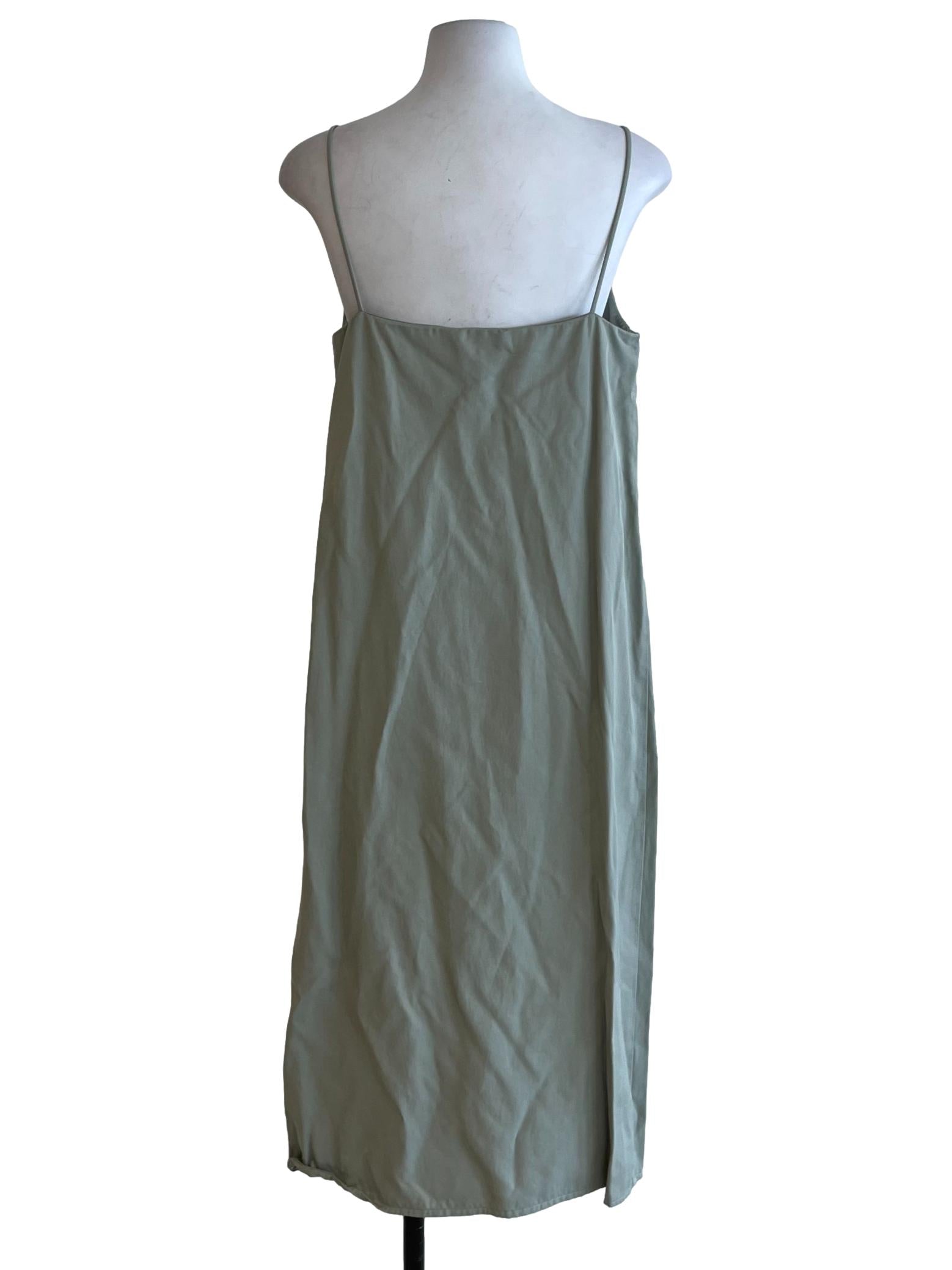 Sage Green V-Neckline Slip Dress