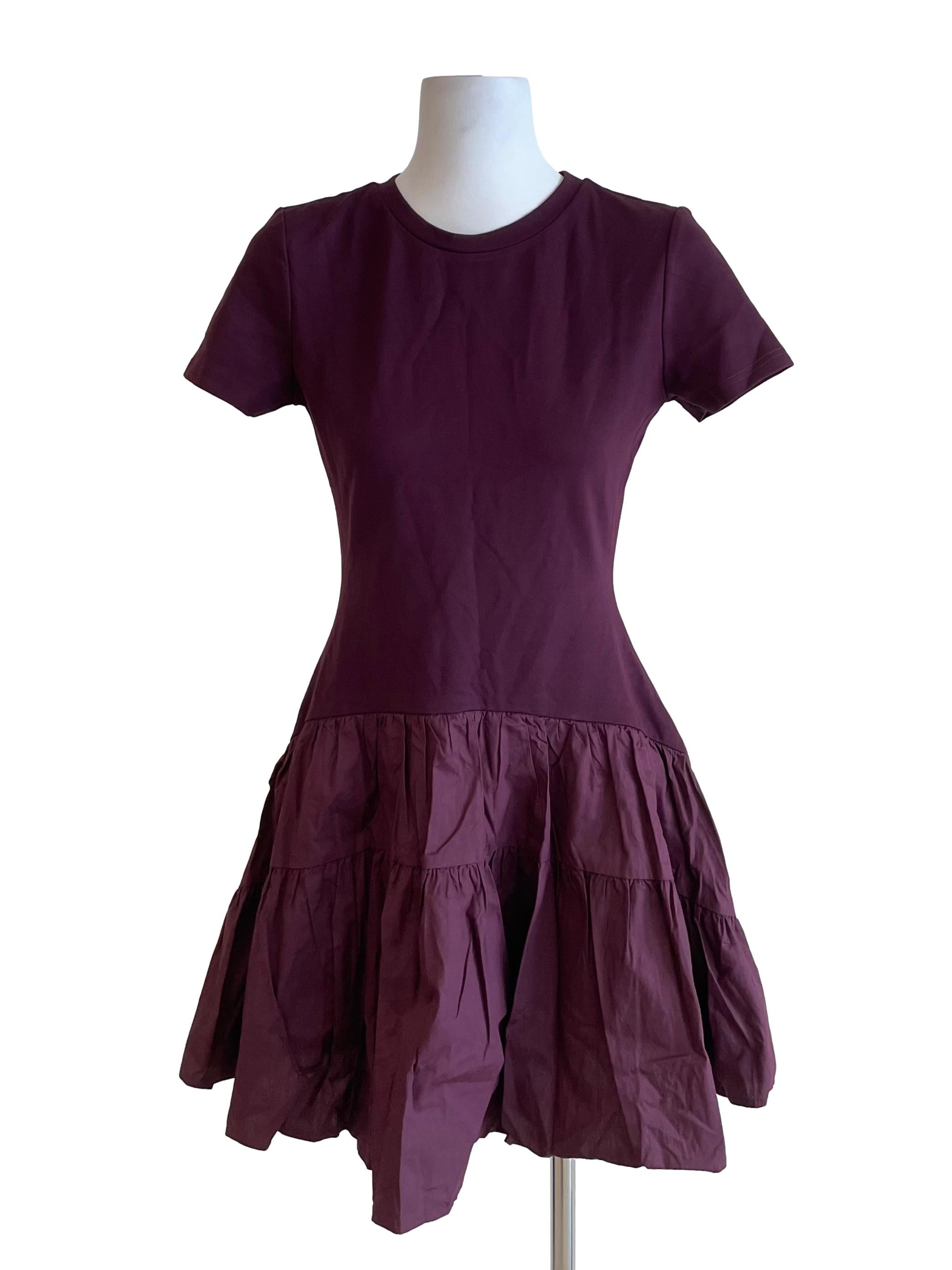 Plum Two-Piece Tiered Tee Dress