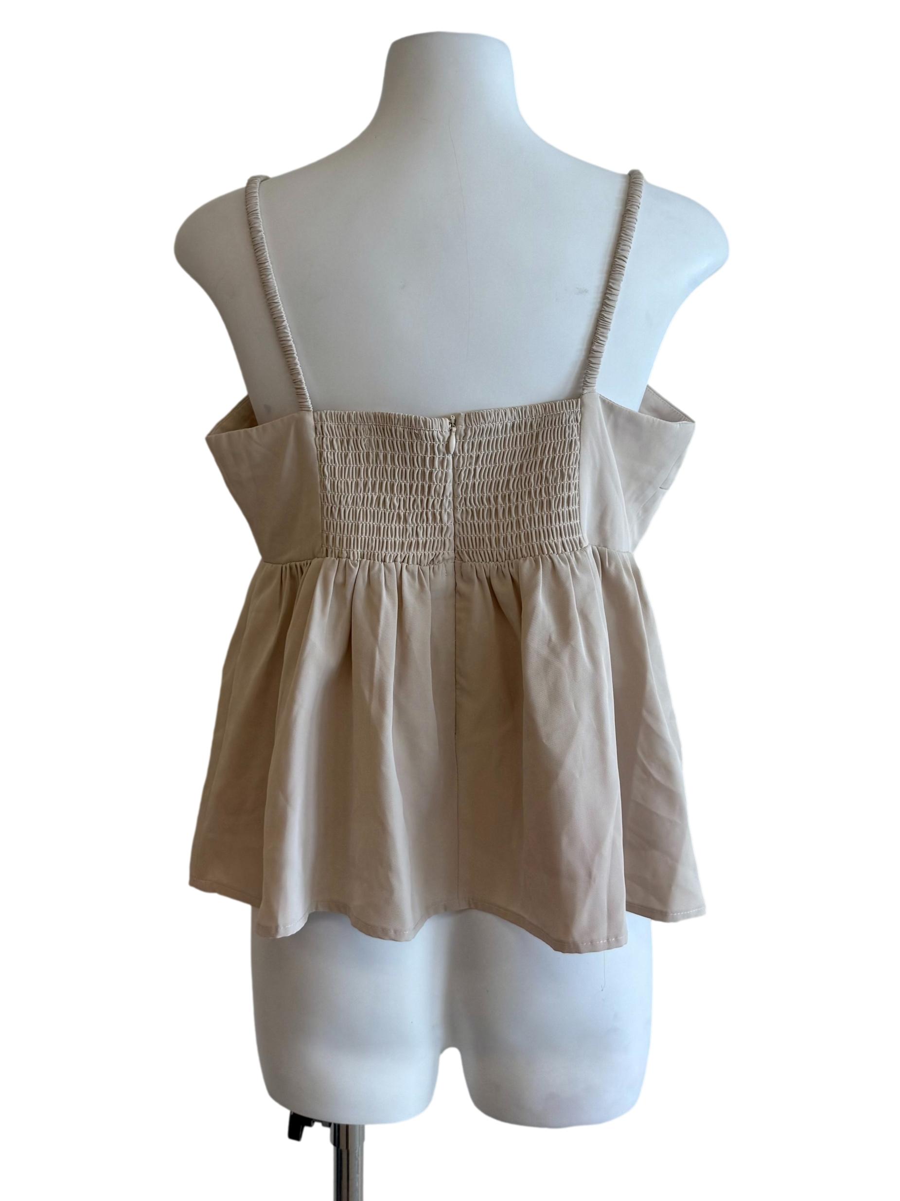Ivory Peplum Babydoll Top
