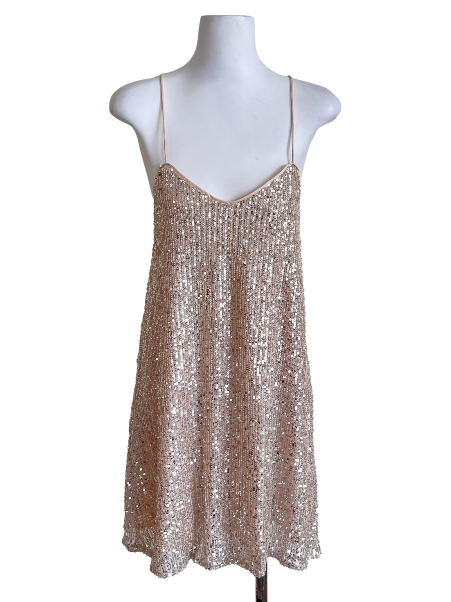 Ivory Beige Glitter Sun Dress