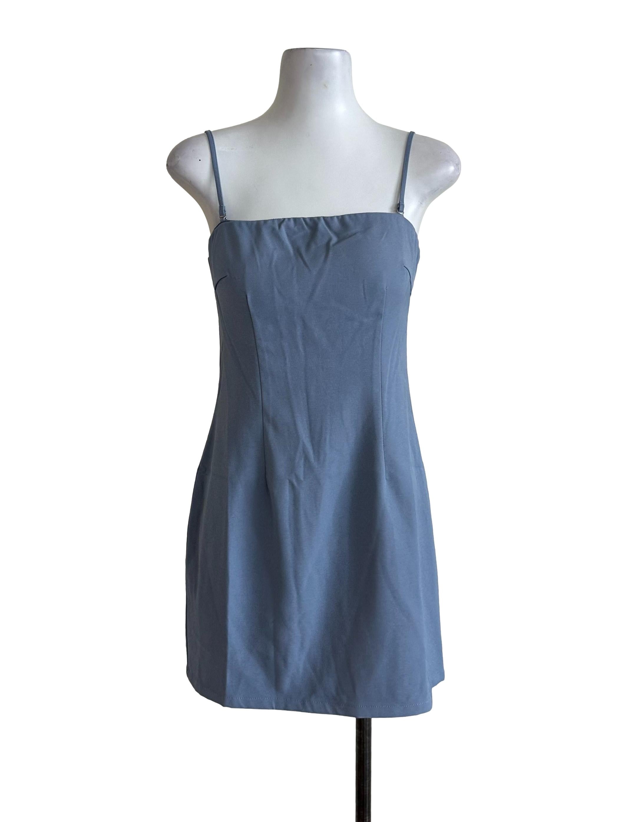 Spruce Blue Square Neck Mini Dress