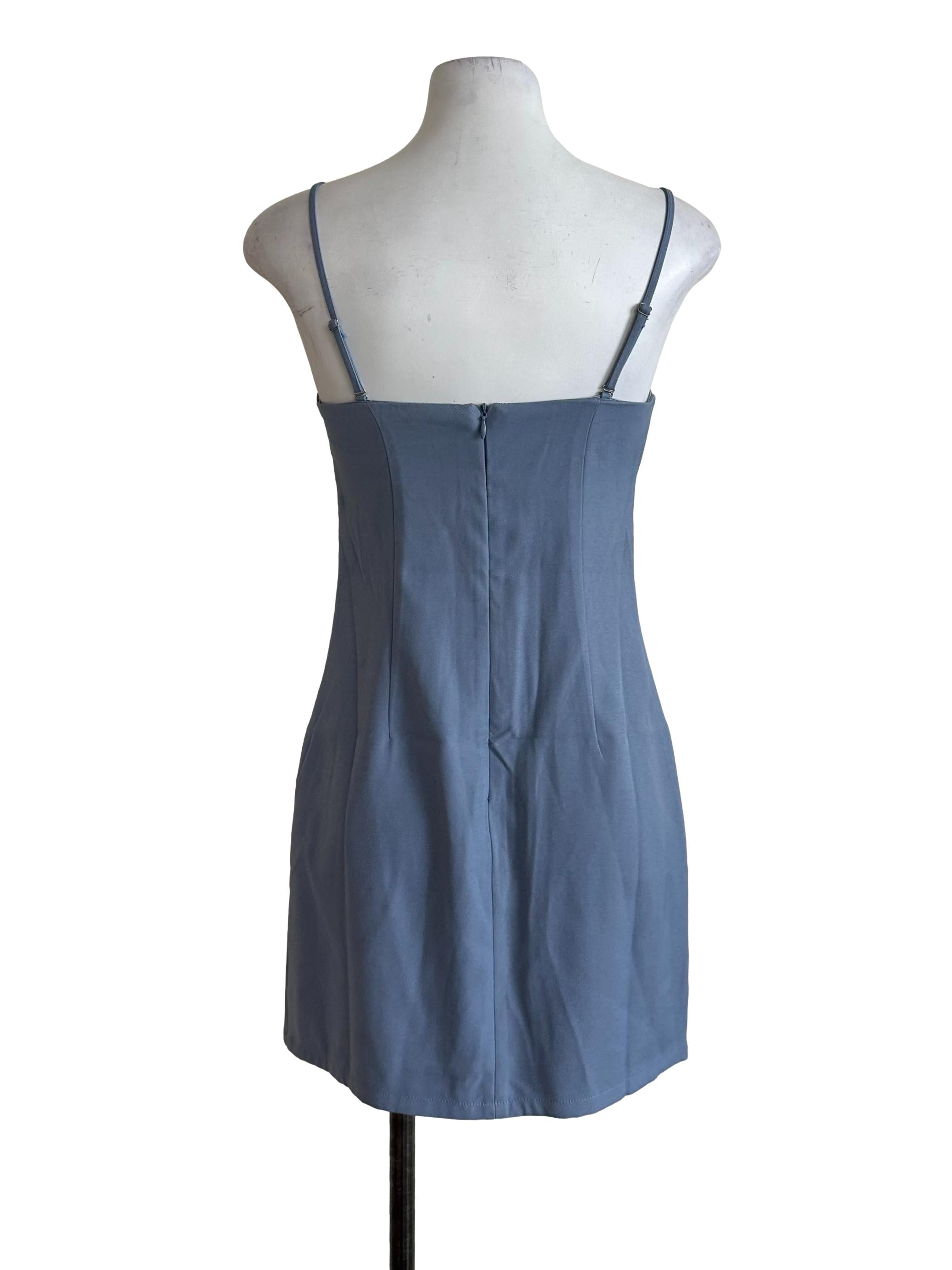 Spruce Blue Square Neck Mini Dress