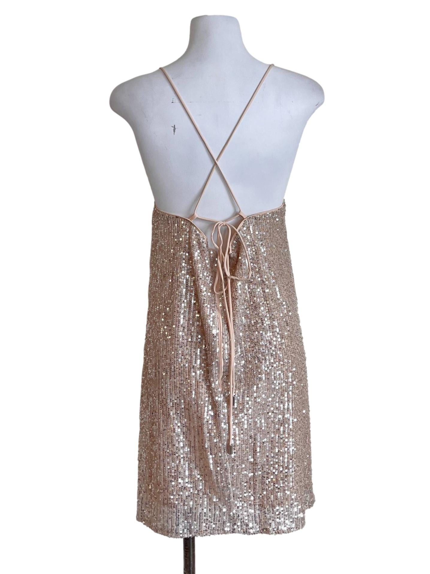 Ivory Beige Glitter Sun Dress