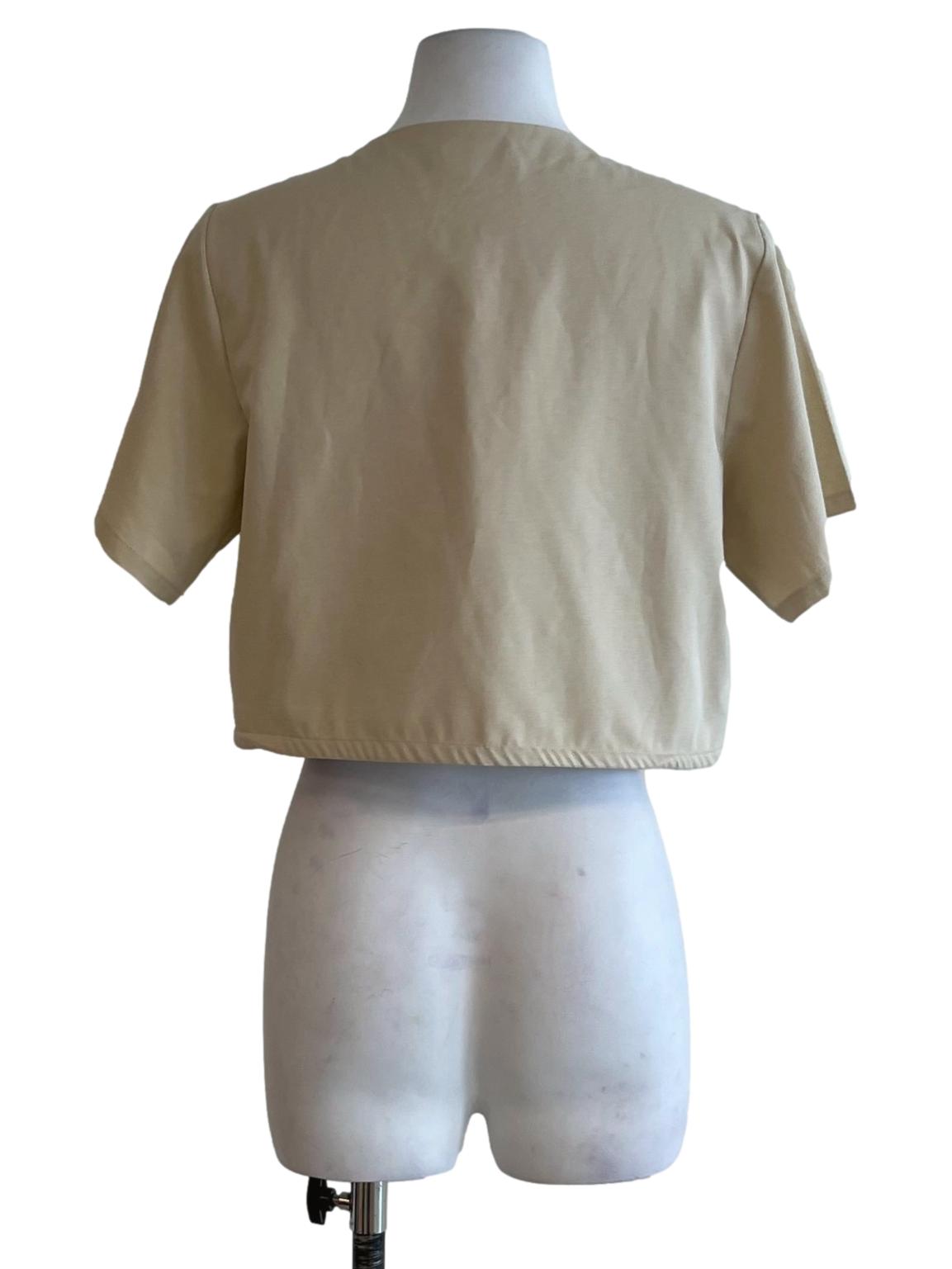 Beige V-Neckline Blouse