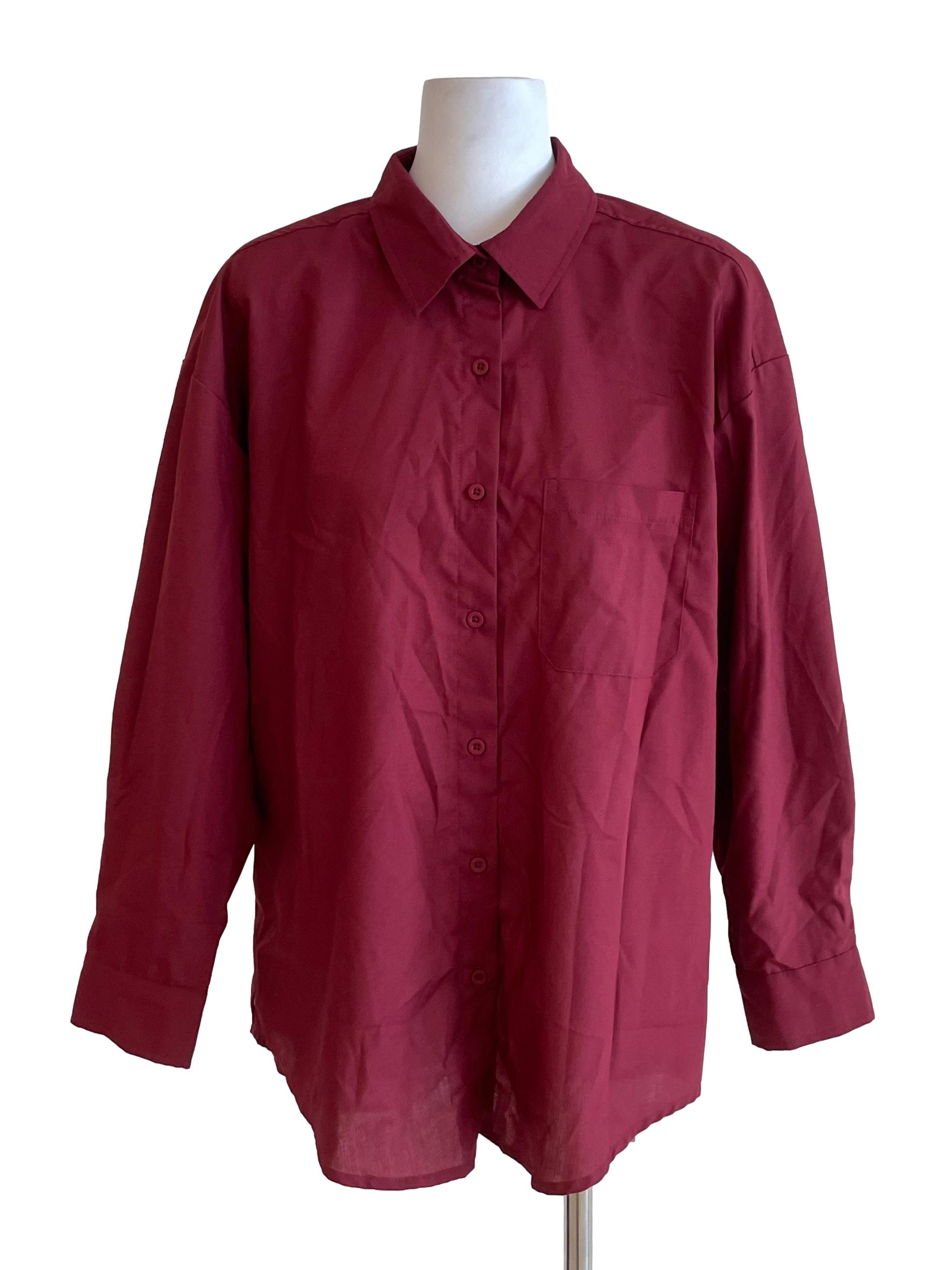 Cherry Oxford Boyfriend Shirt Dress