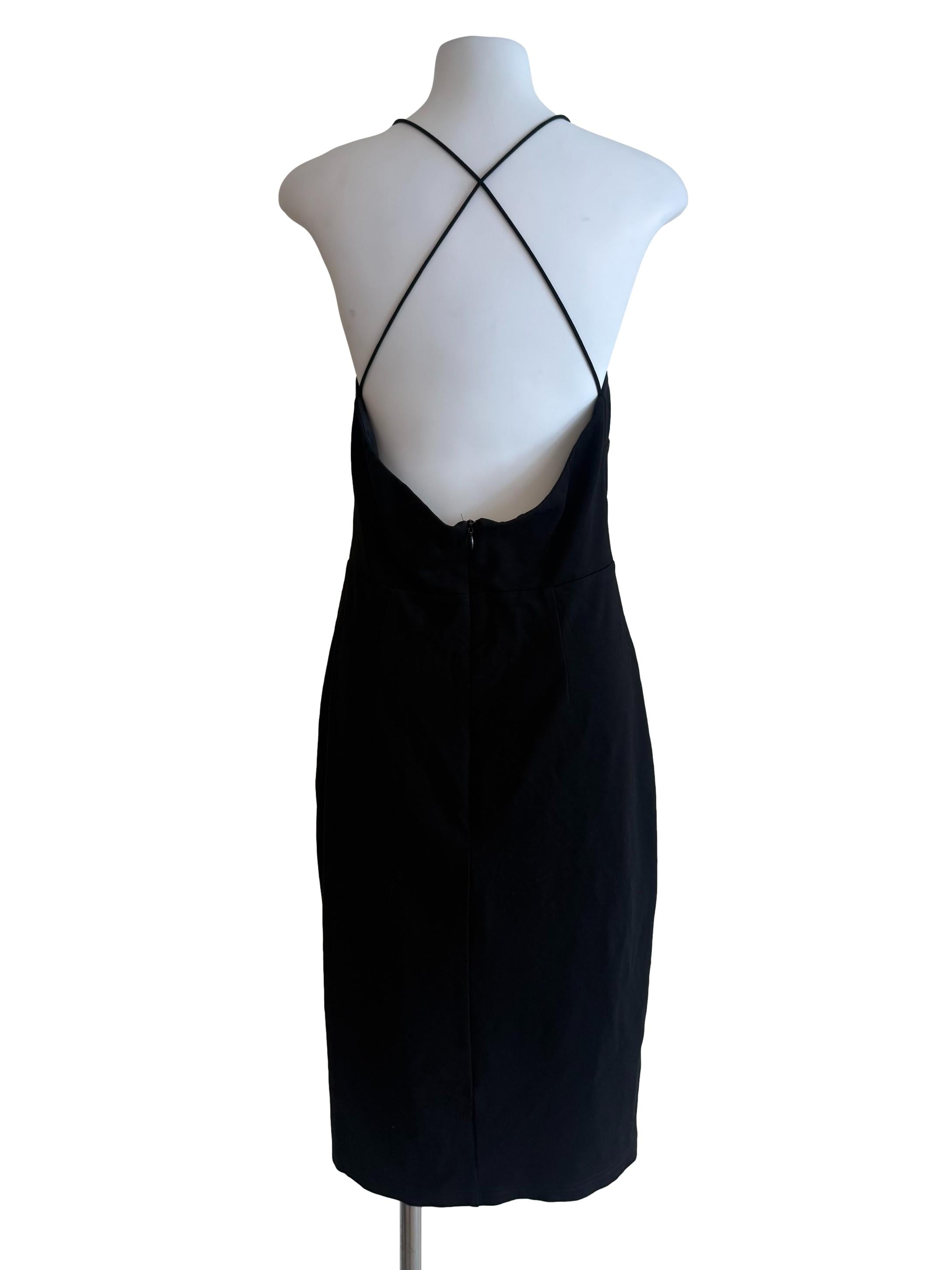 Black Crossed Straps Fit Dress
